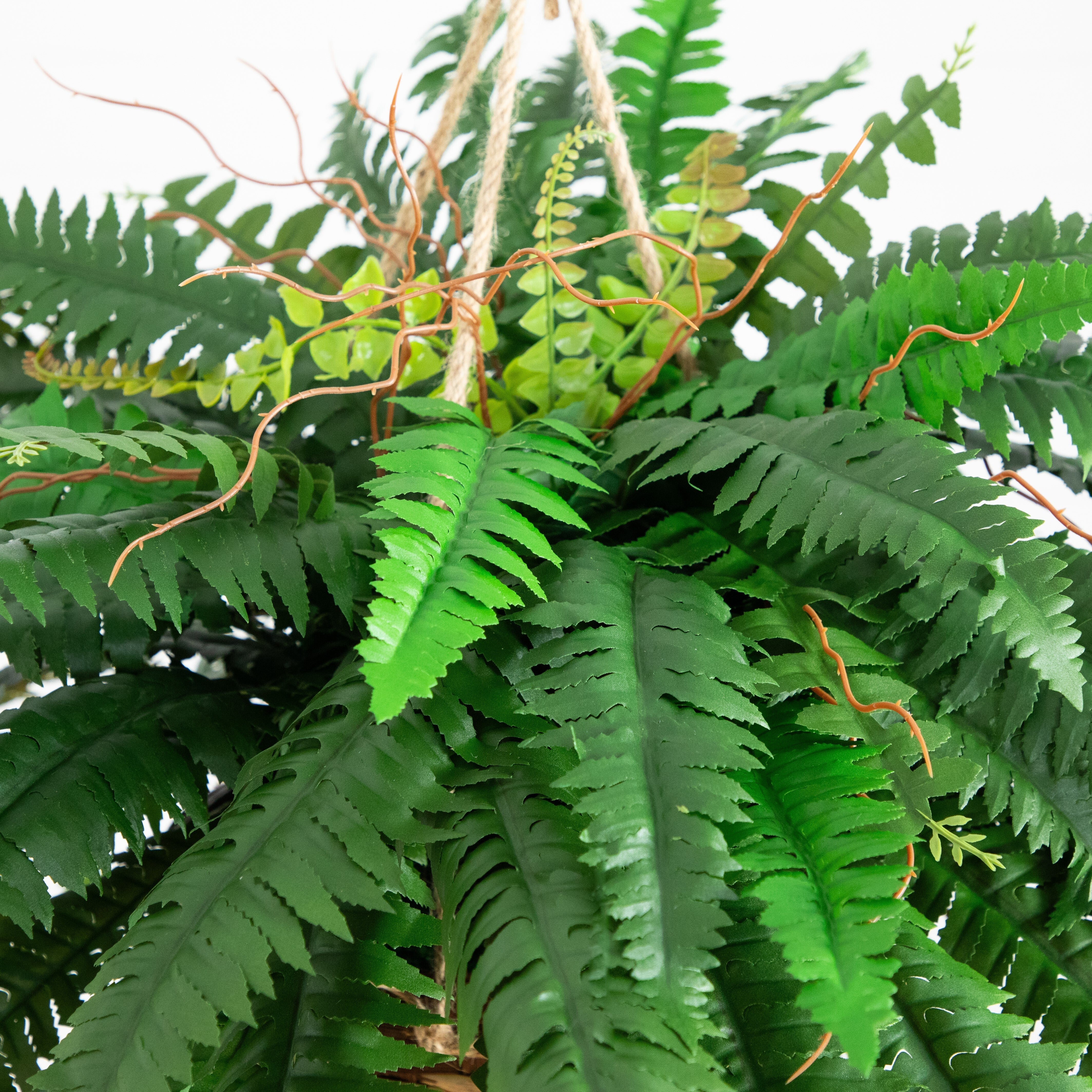 22" Artificial Large Boston Fern Hanging Basket" - Image 2