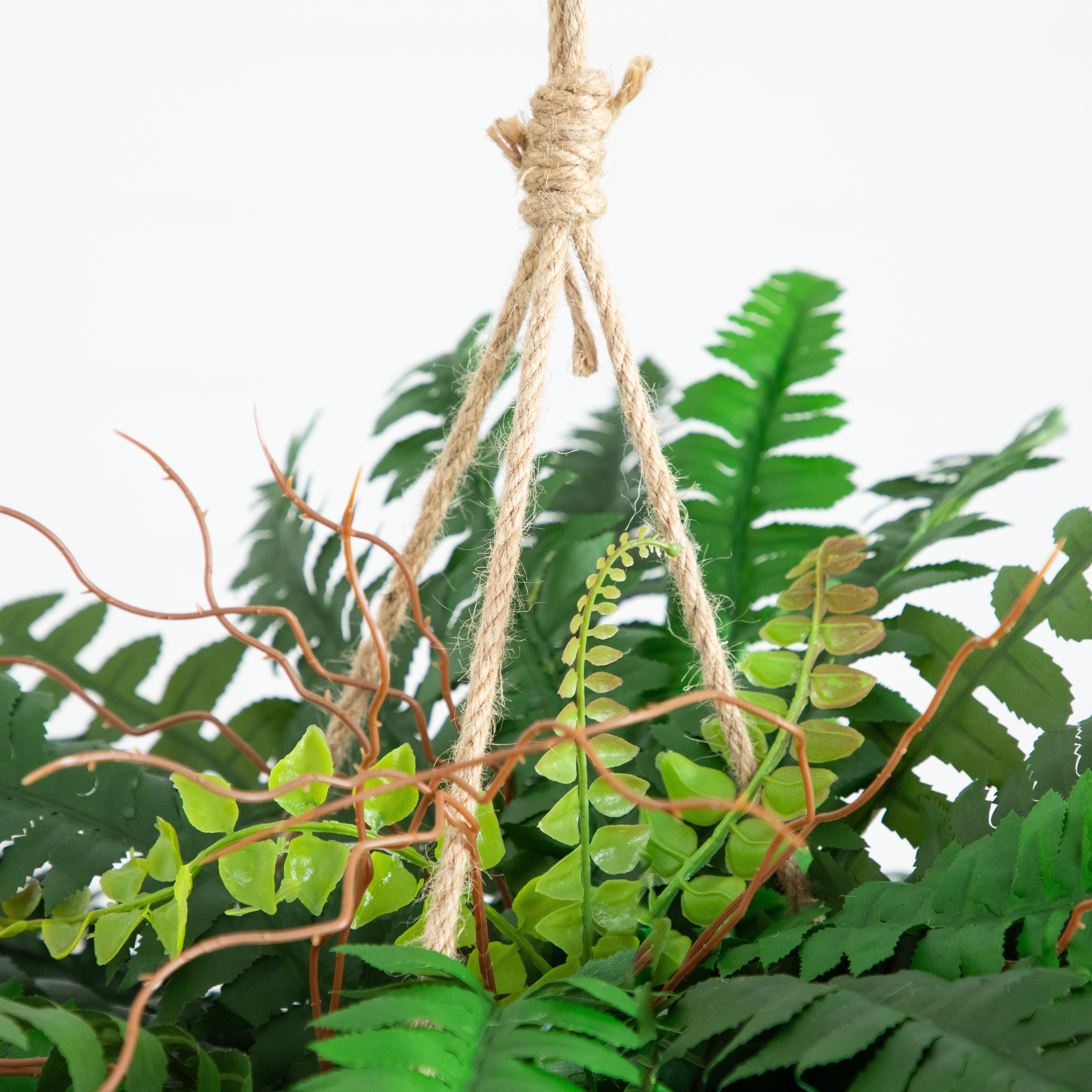 22" Artificial Large Boston Fern Hanging Basket" - Image 4