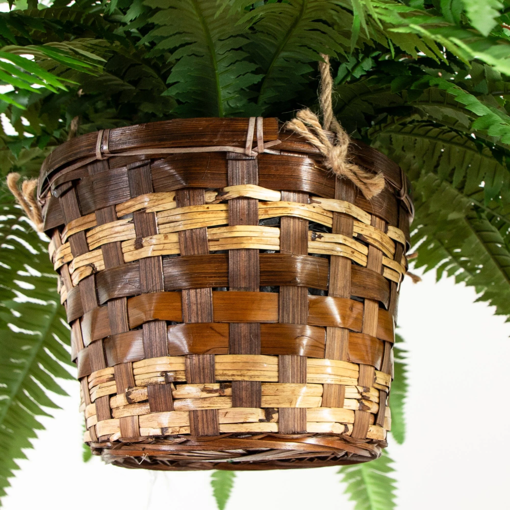 22" Artificial Large Boston Fern Hanging Basket" - Image 5
