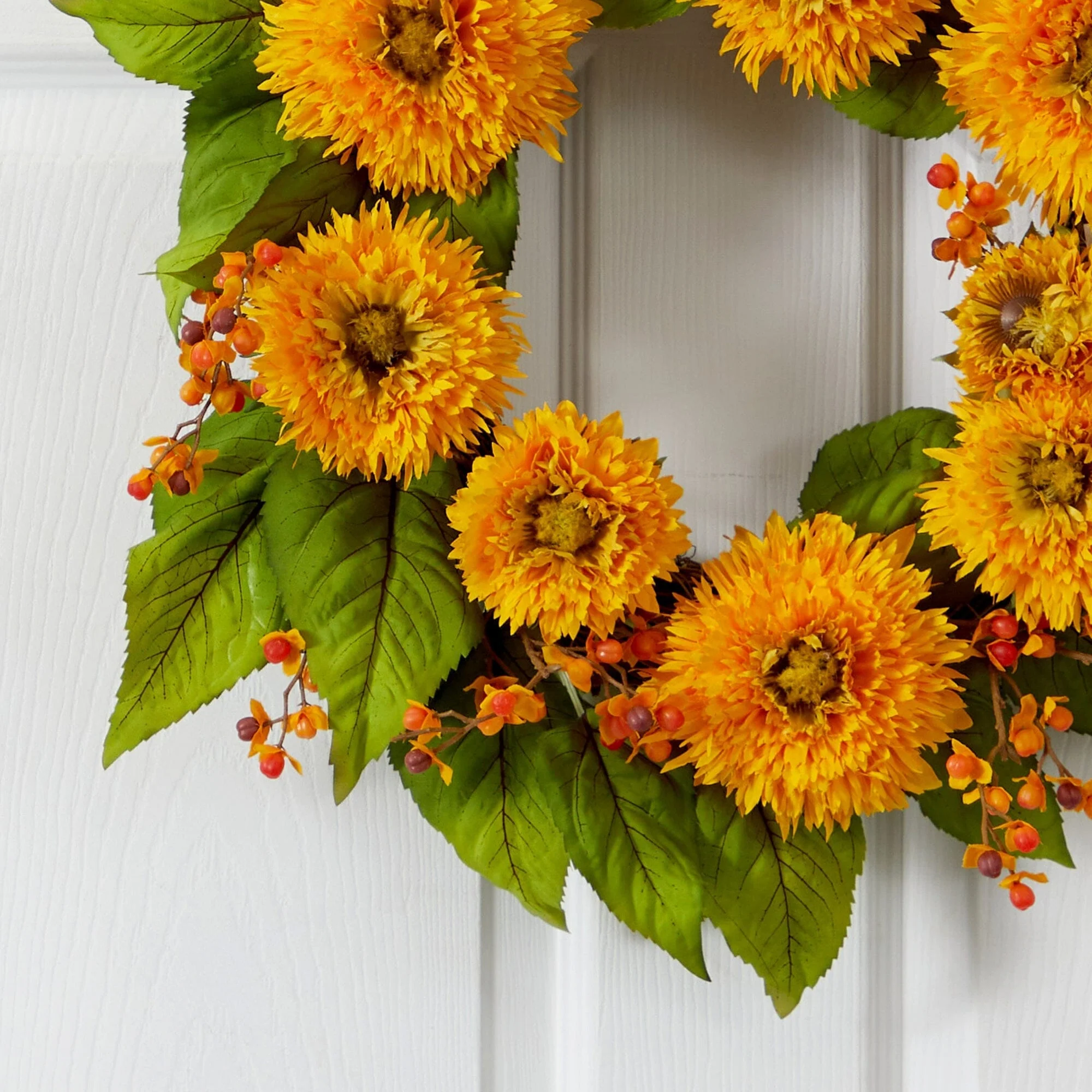 22" Golden Sunflower Wreath - Image 2