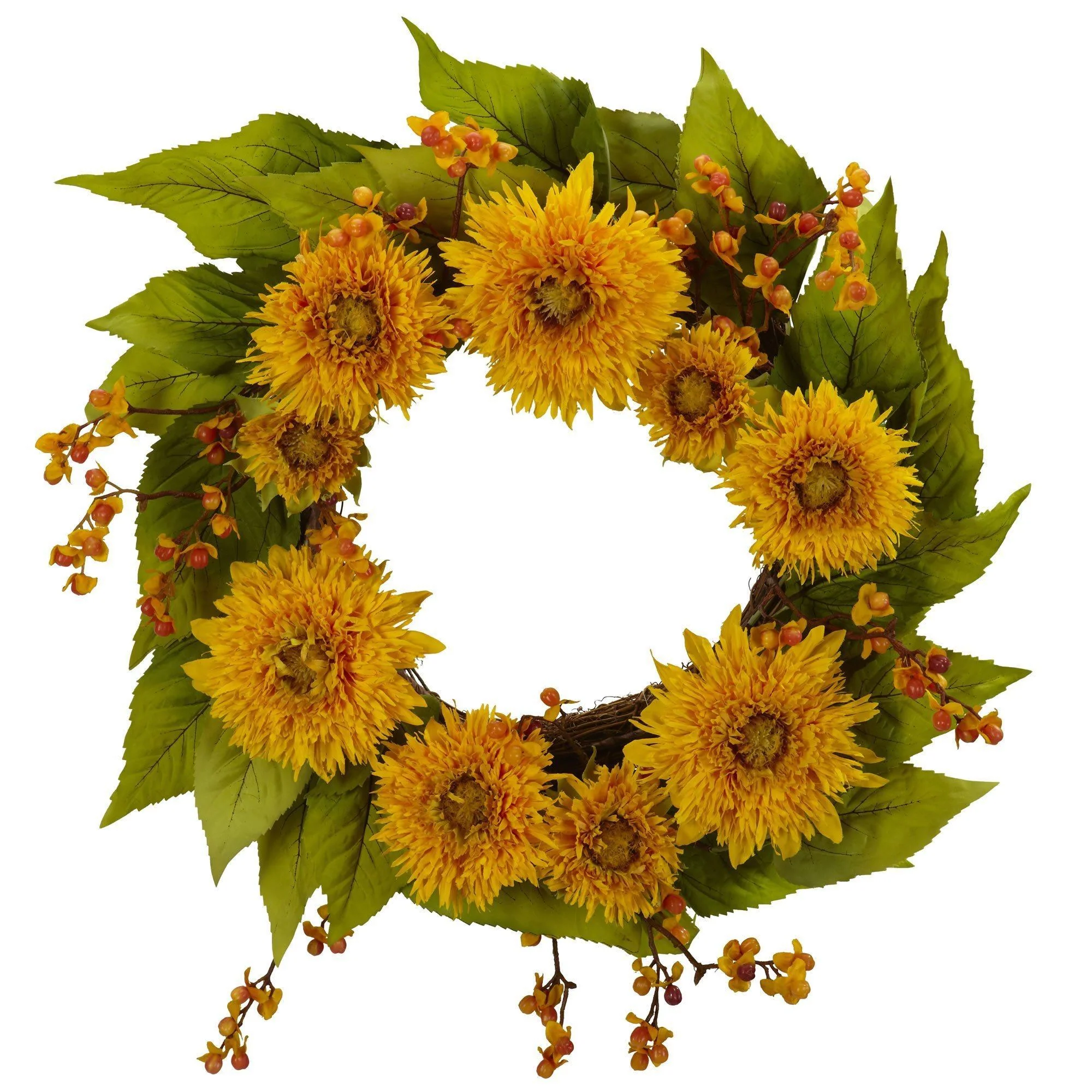 22" Golden Sunflower Wreath - Image 3