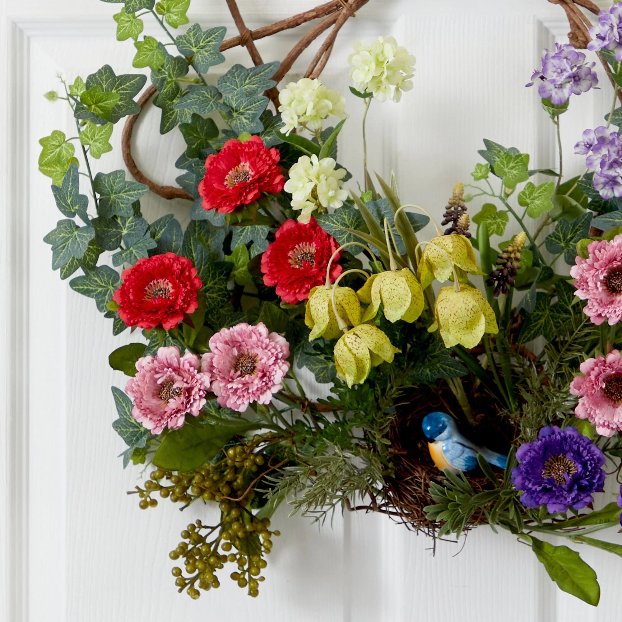 22” Spring Floral Wreath - Image 2