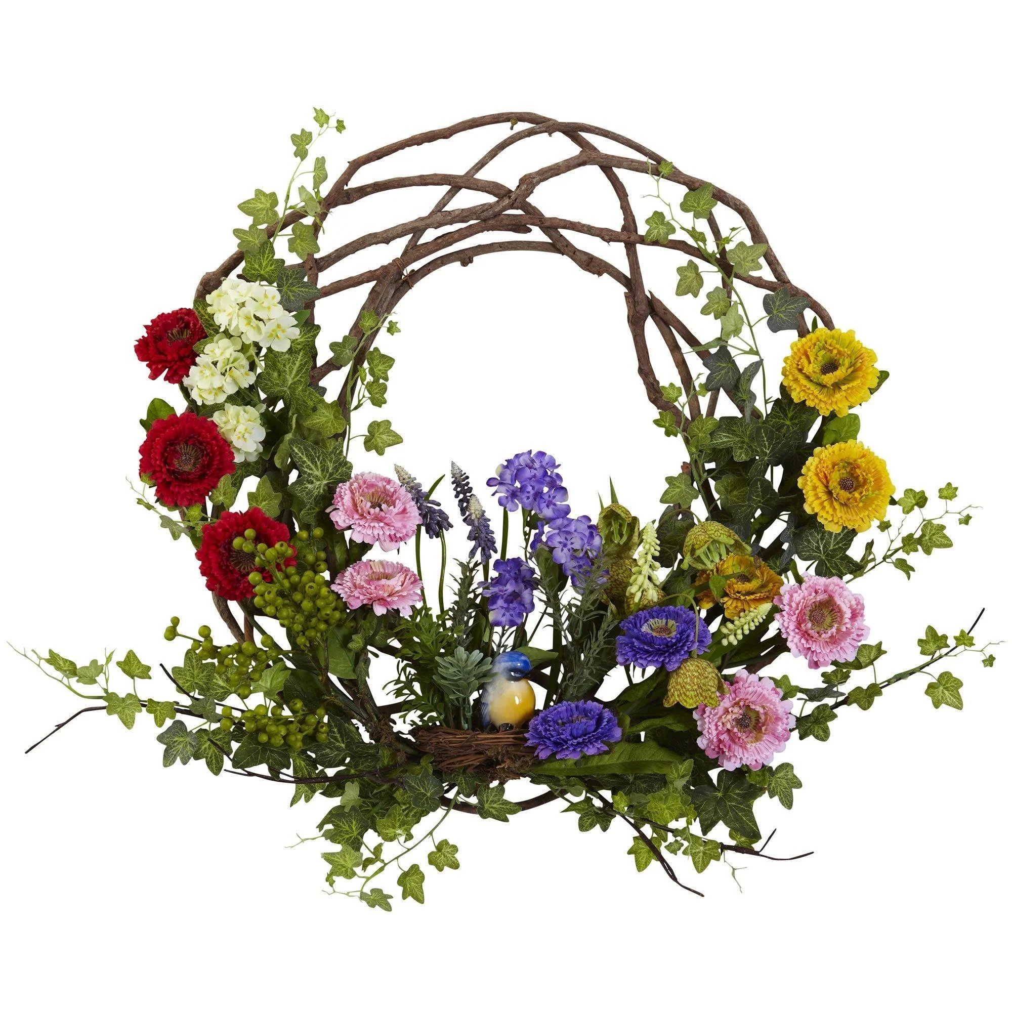 22” Spring Floral Wreath - Image 3