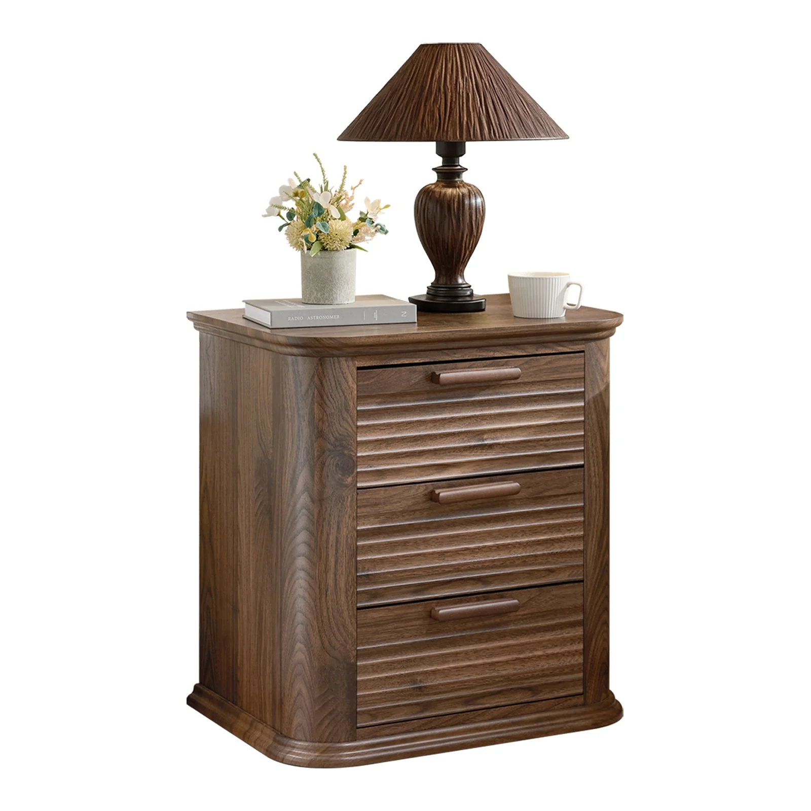 22" Wide Fluted Nightstand with Charging Station - Image 10