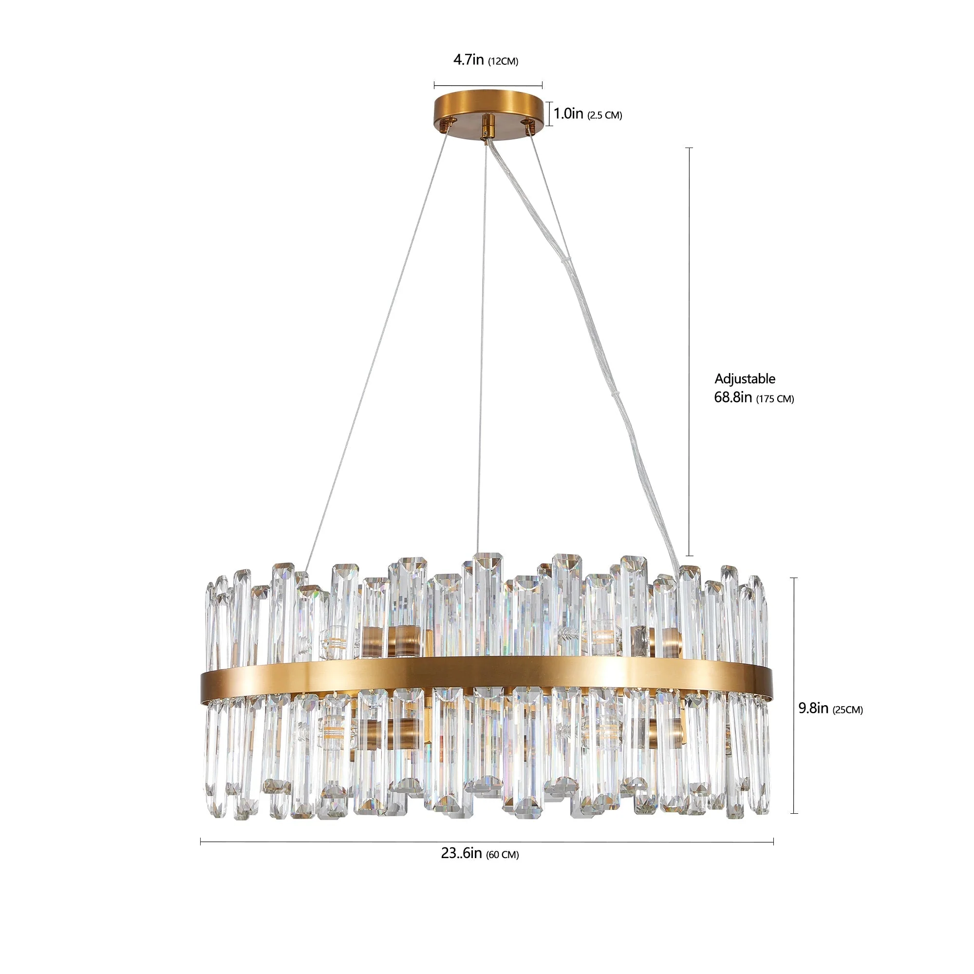 23.6 Inches Luxury Crystal Chandelier - Image 13