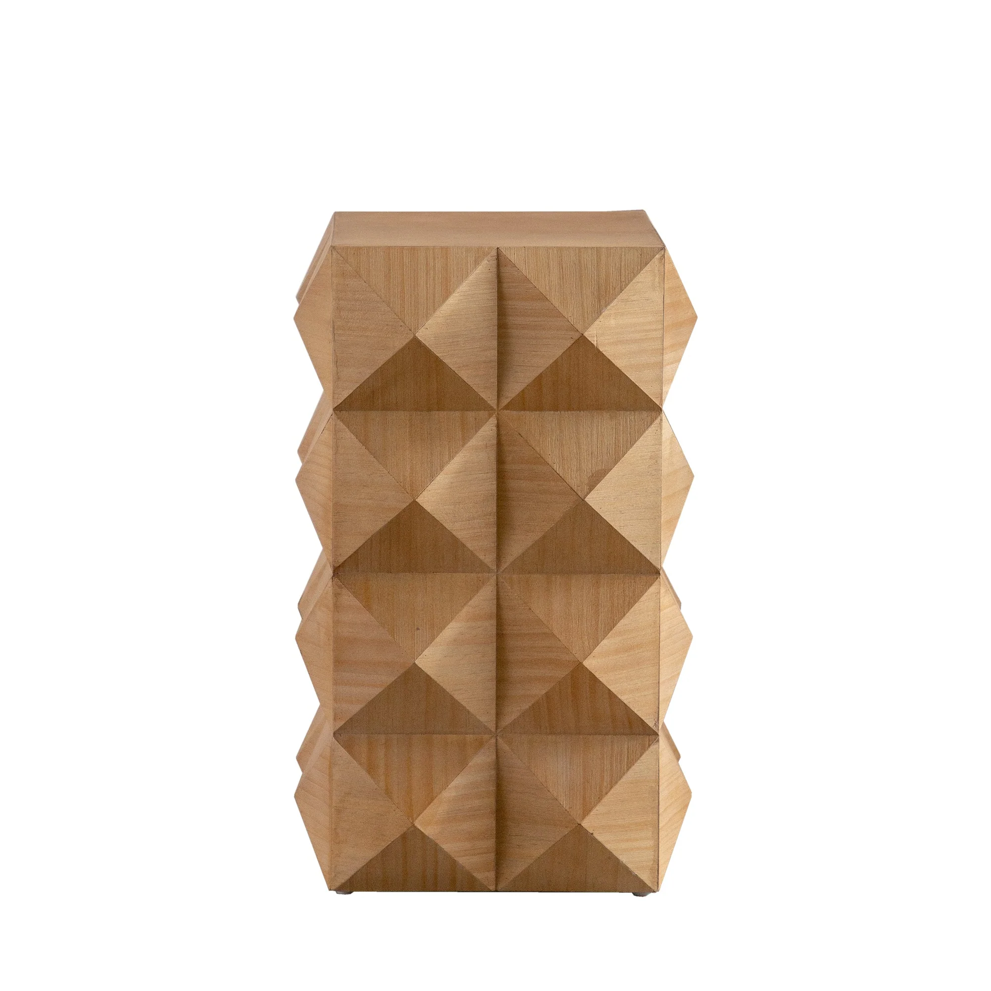 23.62" Height Three-Dimensional Embossed Pattern Wooden Nightstand - Image 11