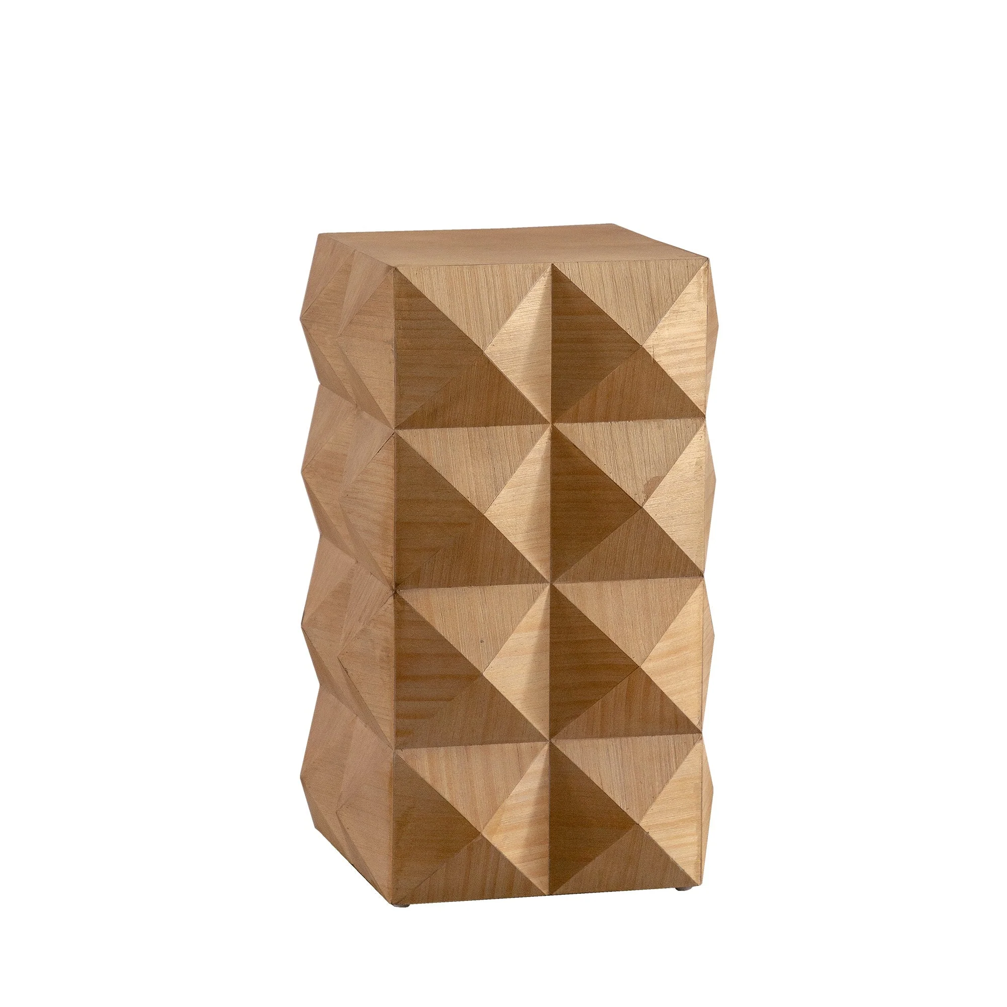 23.62" Height Three-Dimensional Embossed Pattern Wooden Nightstand - Image 12