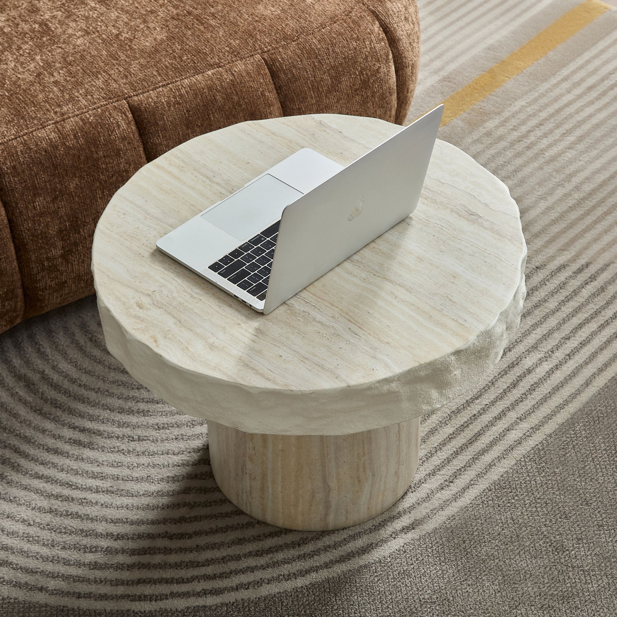 23.82 Inch Faux MARS Textural Patterns Coffee Table - Image 10