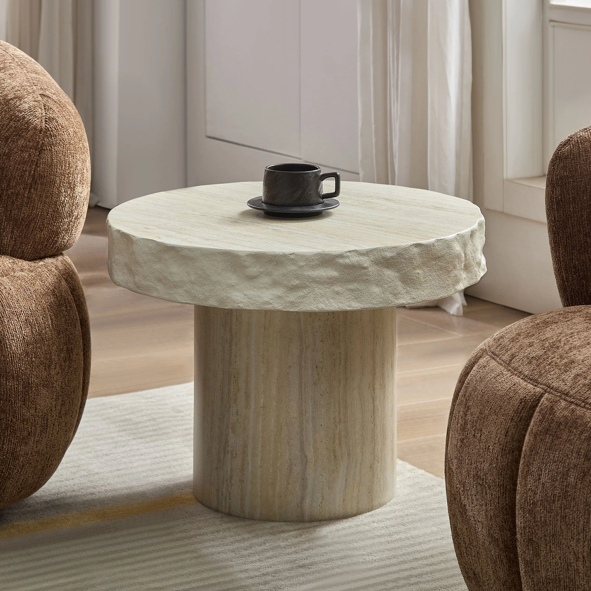 23.82 Inch Faux MARS Textural Patterns Coffee Table - Image 17