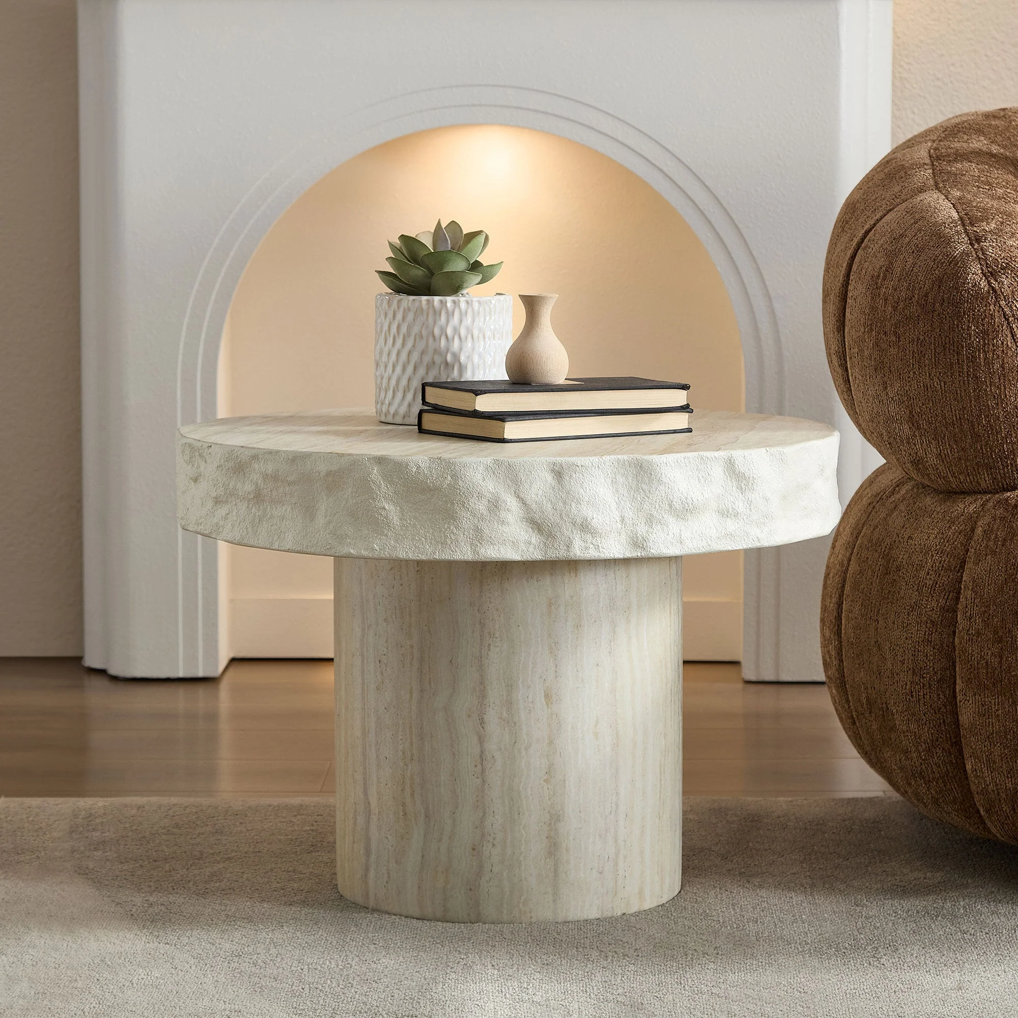 23.82 Inch Faux MARS Textural Patterns Coffee Table - Image 2
