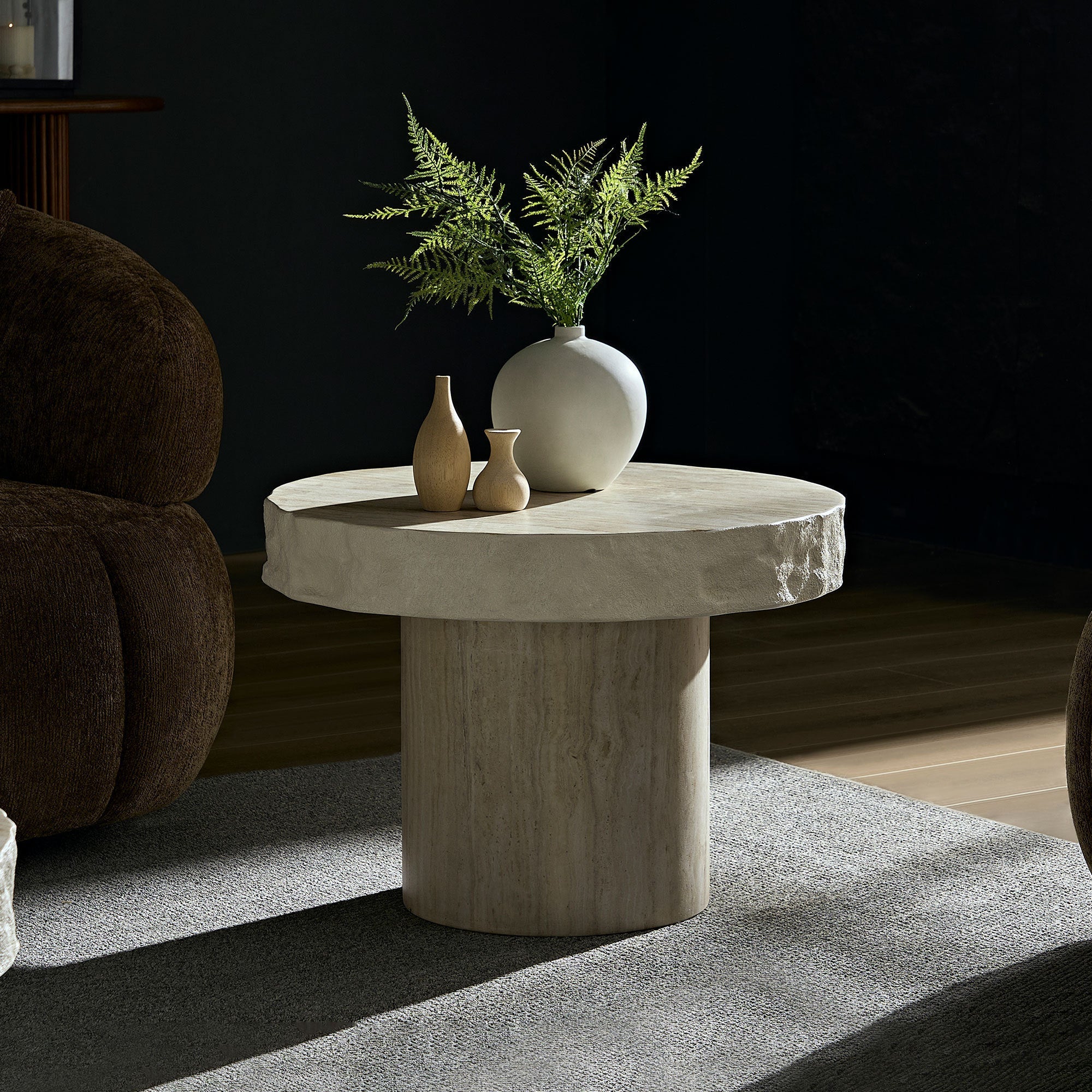 23.82 Inch Faux MARS Textural Patterns Coffee Table - Image 3