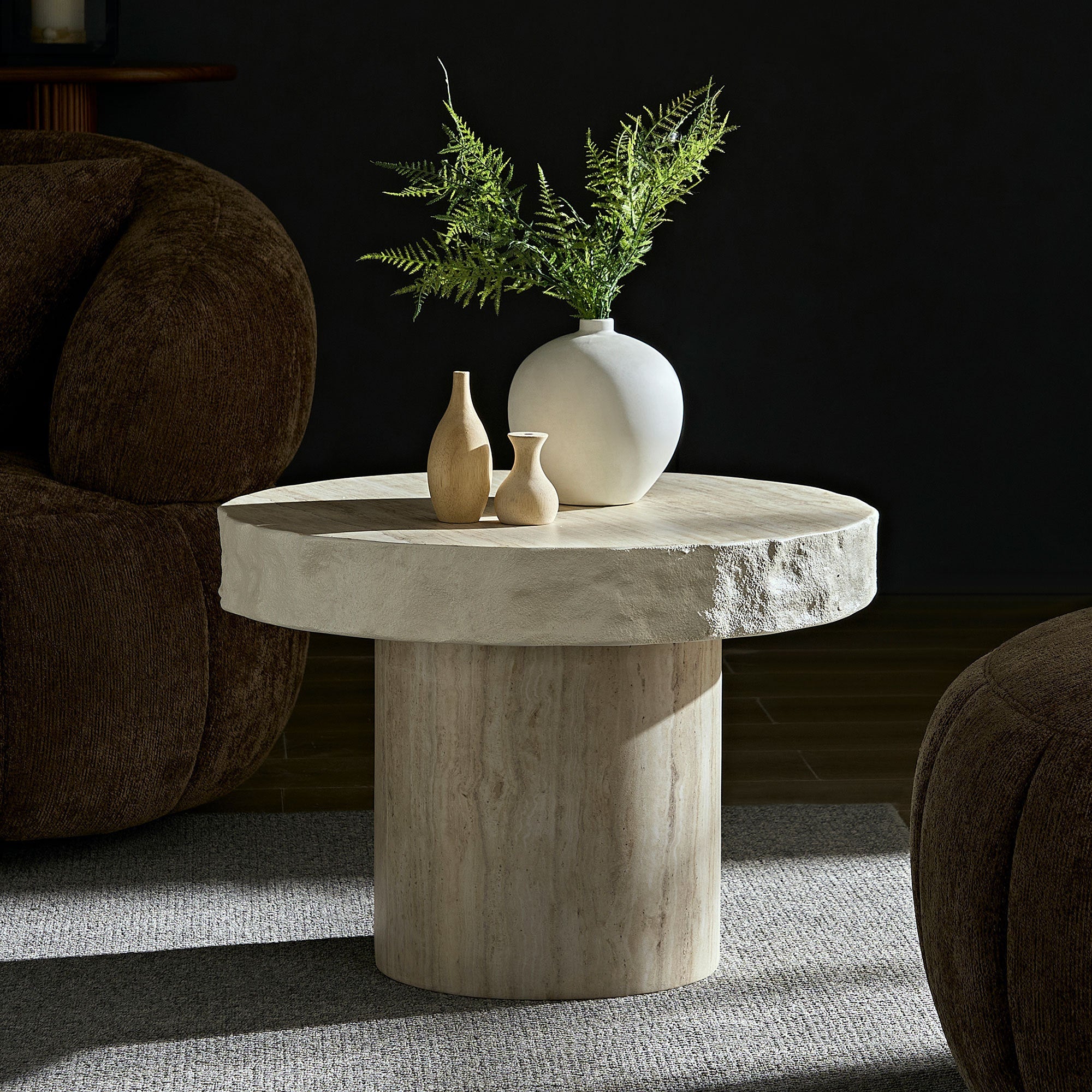 23.82 Inch Faux MARS Textural Patterns Coffee Table - Image 4