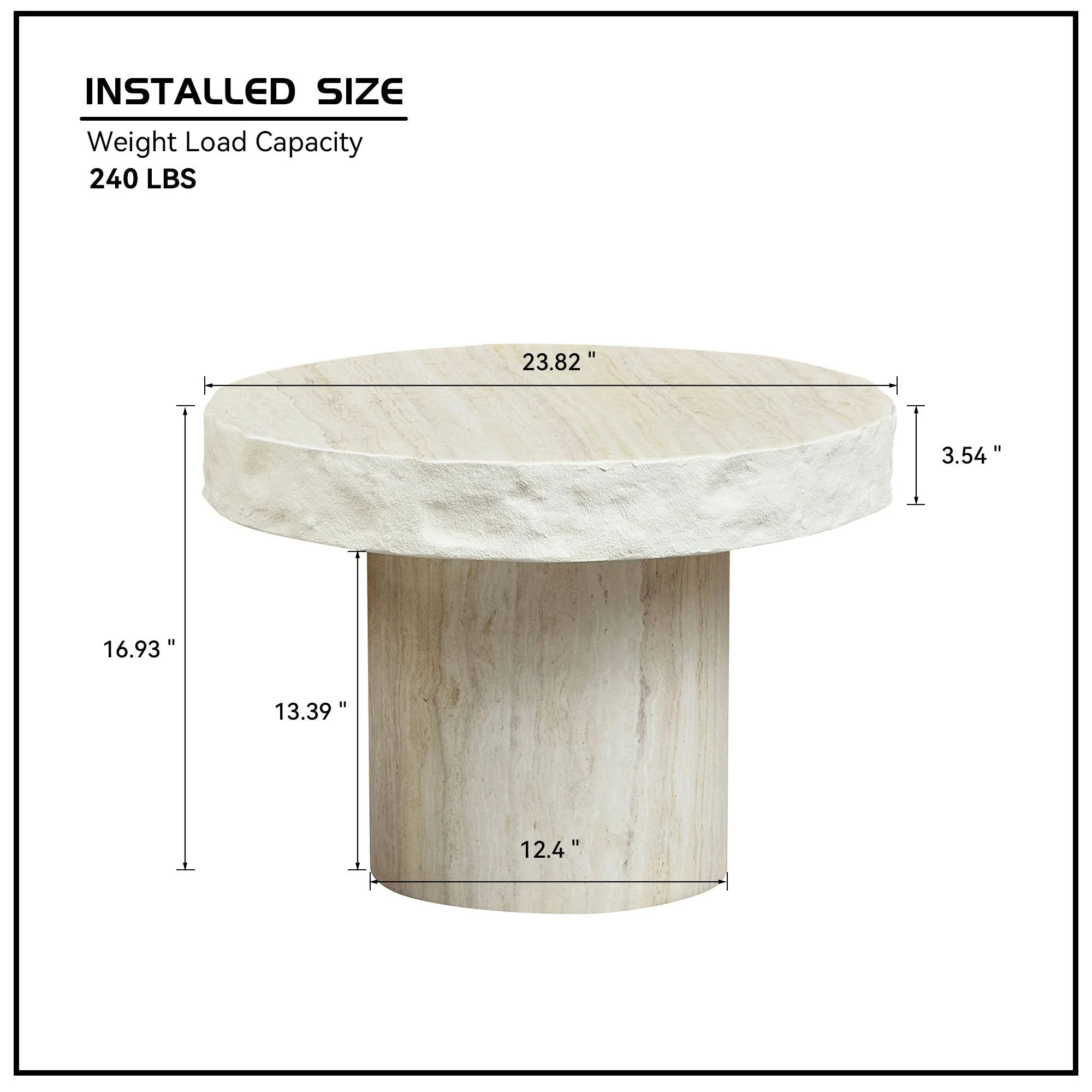 23.82 Inch Faux MARS Textural Patterns Coffee Table - Image 6