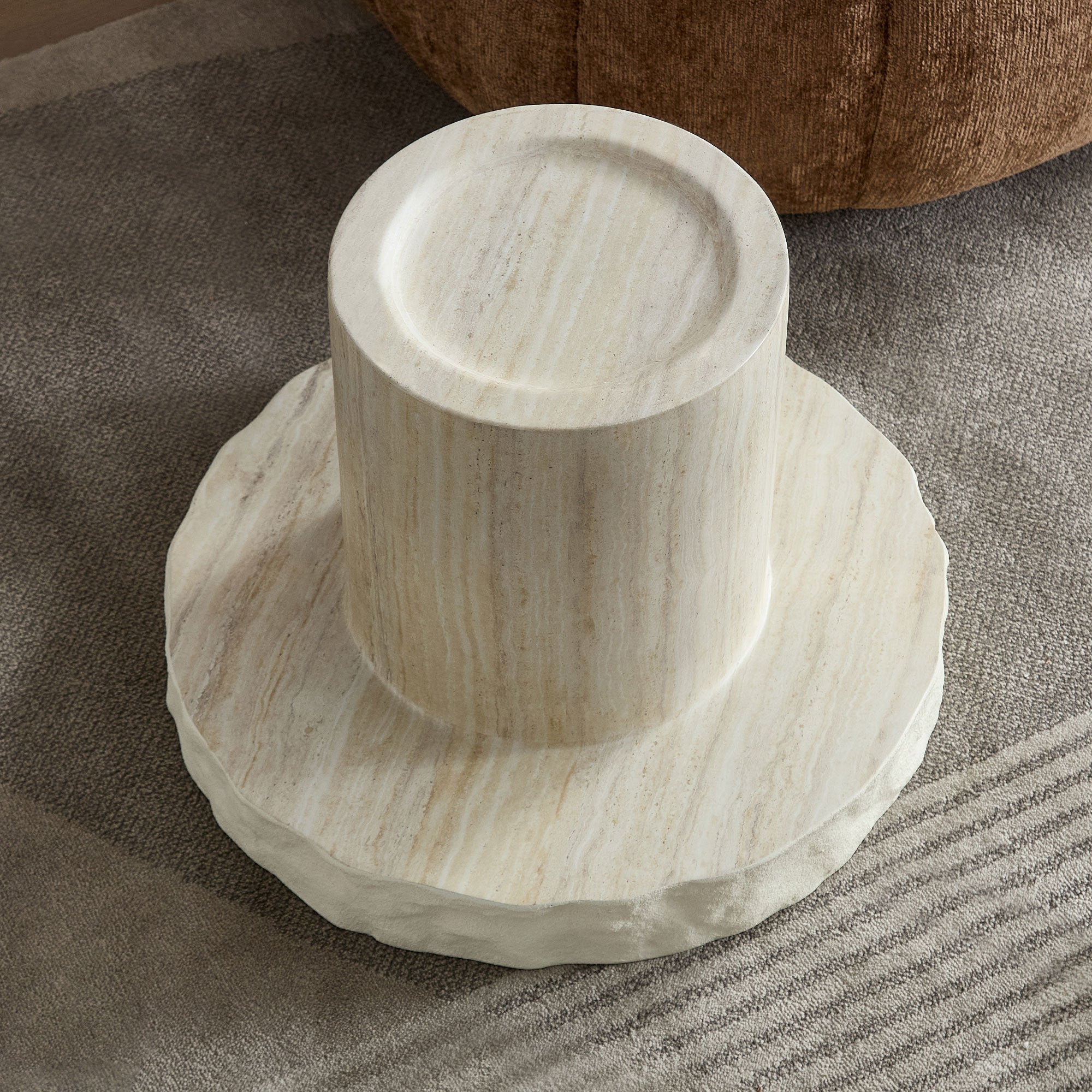 23.82 Inch Faux MARS Textural Patterns Coffee Table - Image 8