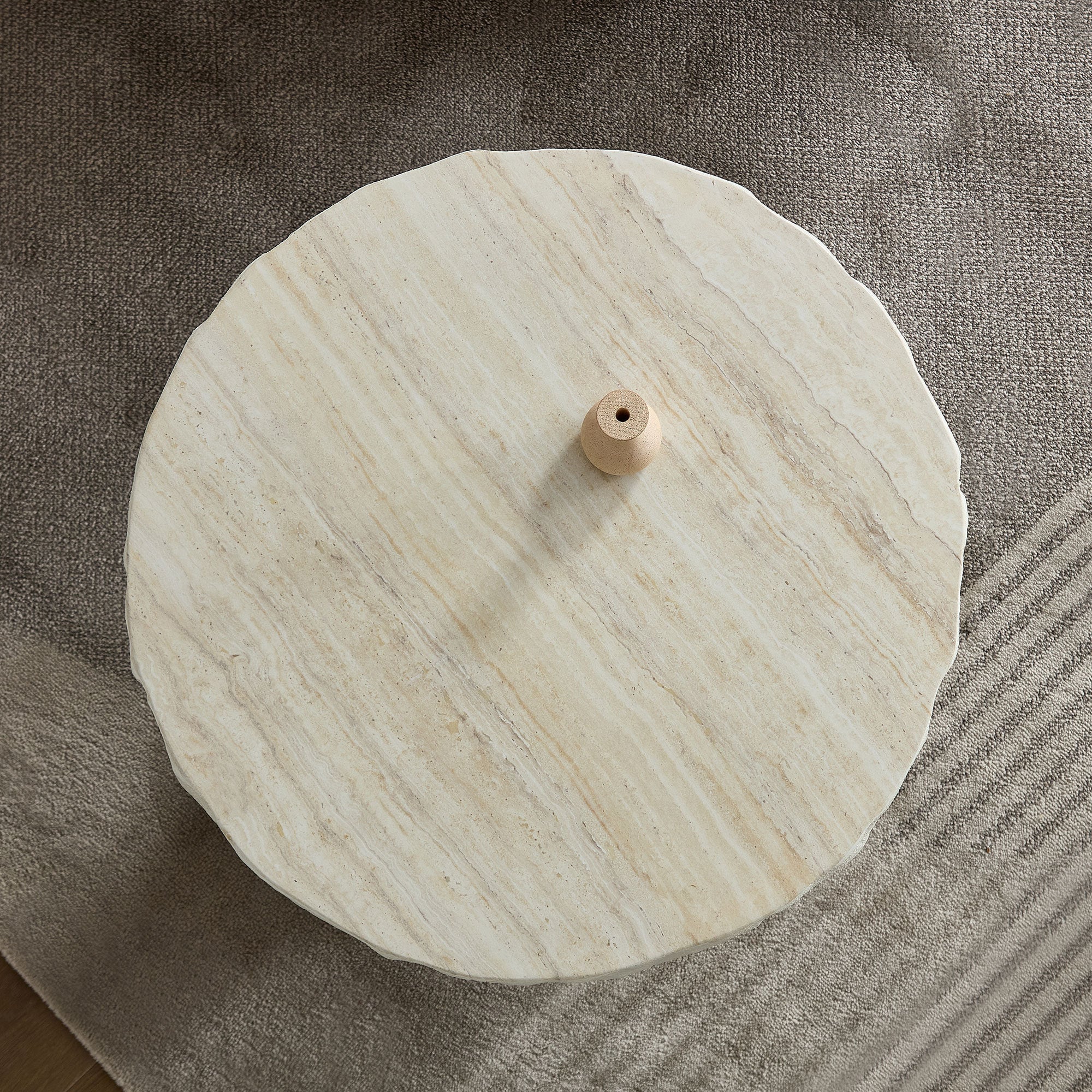 23.82 Inch Faux MARS Textural Patterns Coffee Table - Image 9