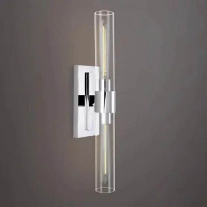 23" Brass Glass Wall Sconce 2-Light E12 Modern Vanity Light - Image 3