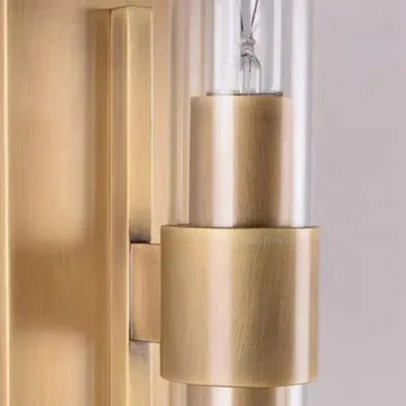 23" Brass Glass Wall Sconce 2-Light E12 Modern Vanity Light - Image 9