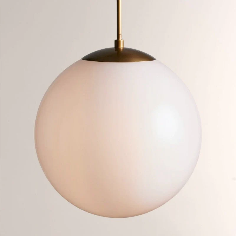 23" Glass Globe Pendant Light Brass Bronze E26 LED Ceiling Fixture - Image 3