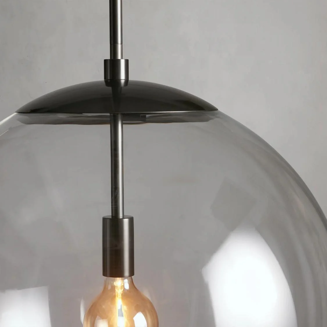 23" Glass Globe Pendant Light Brass Bronze E26 LED Ceiling Fixture - Image 6