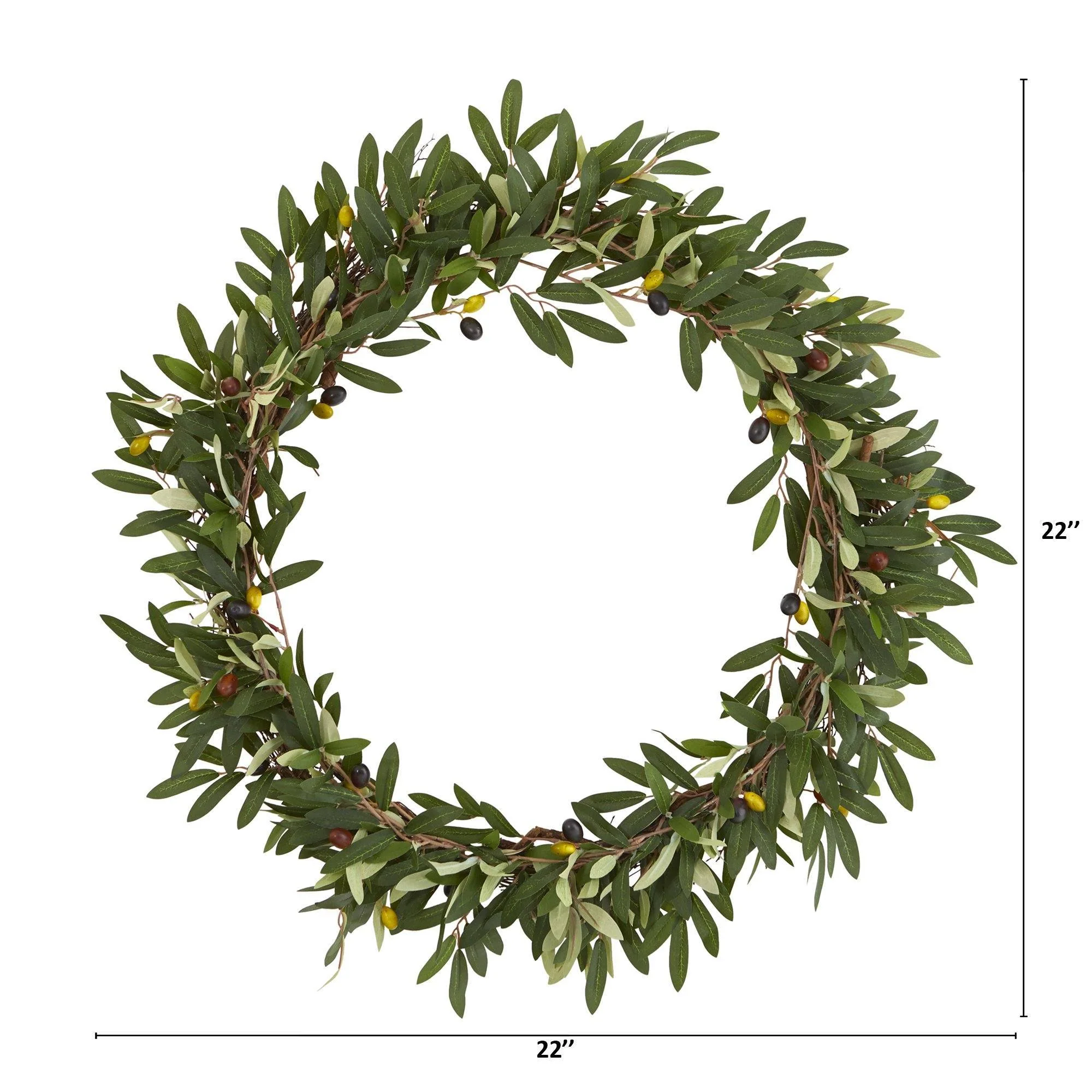 23” Olive Artificial Wreath - Image 2