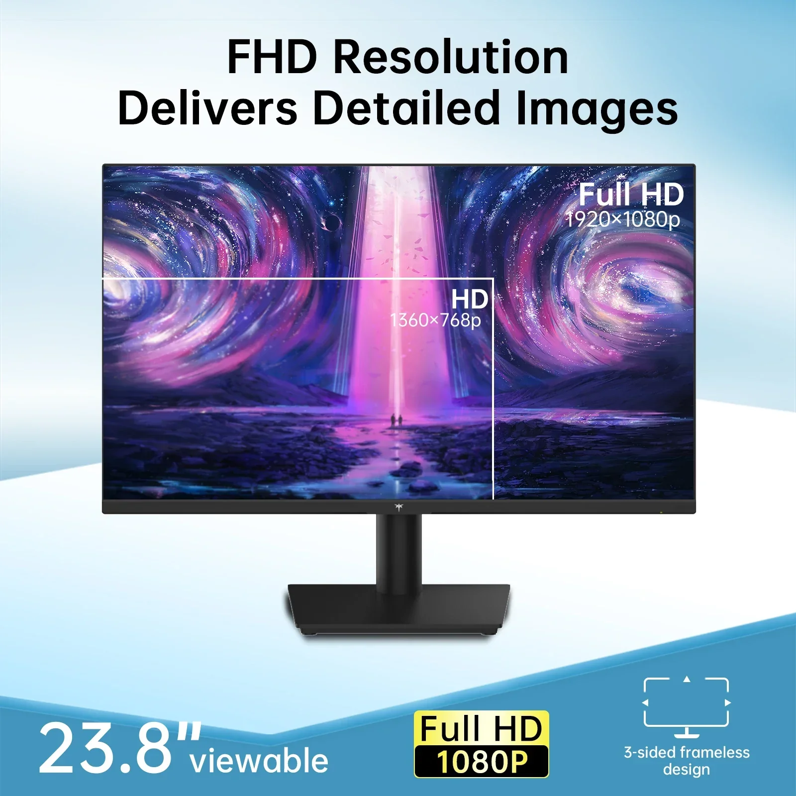 24" 1080P 100Hz FreeSync Gaming Monitor, HDMI, VGA, HDR10, Office Display - Image 3