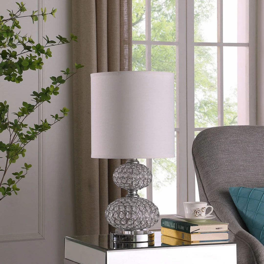 24" Chrome Filigree Cage Table Lamp - Image 3