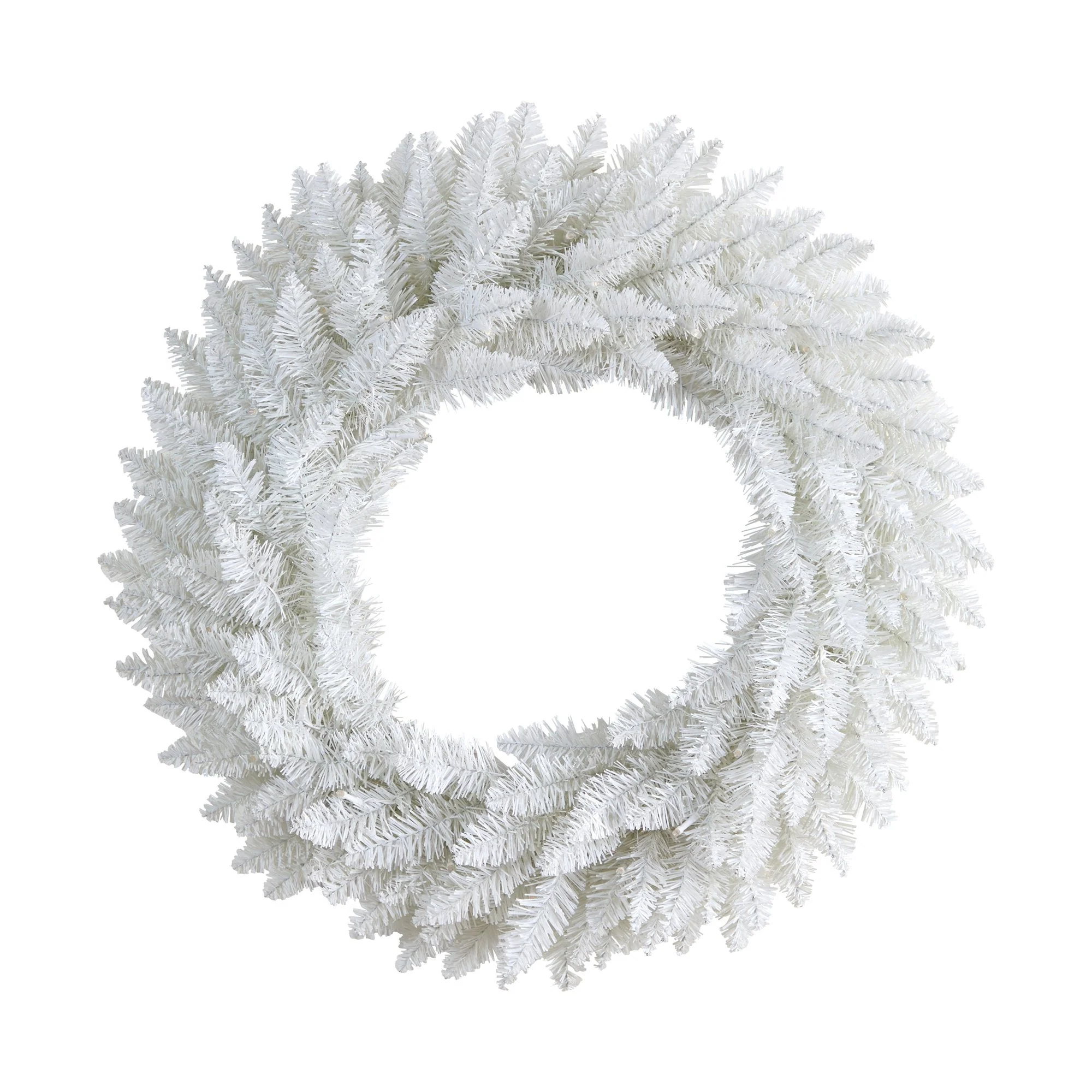 24” Colorado Spruce Artificial Christmas Wreath with 179 Bendable Branches and 35 Warm LED Lights - Image 3