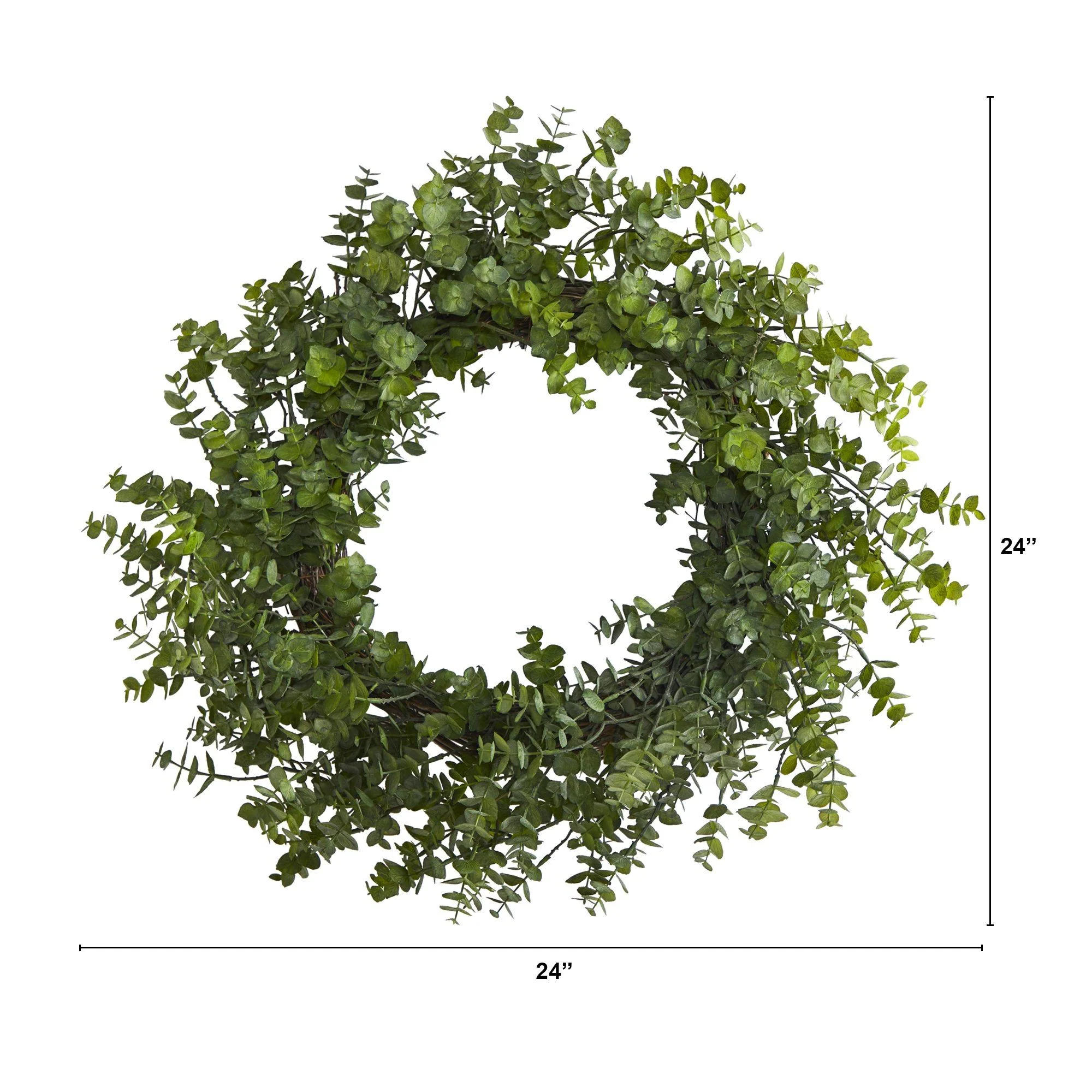 24” Eucalyptus Artificial Wreath - Image 5