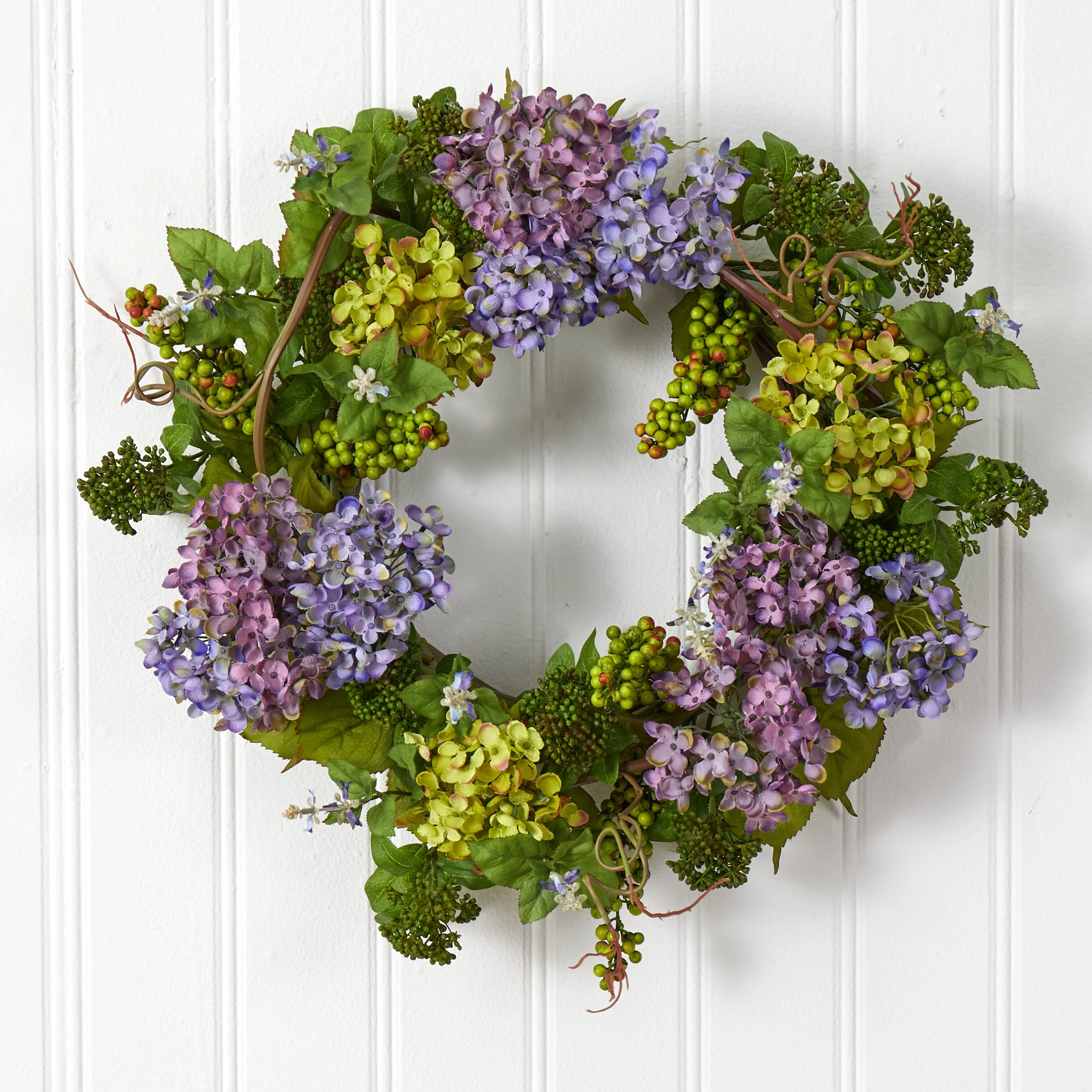 24" Mixed Hydrangea Wreath - Image 3