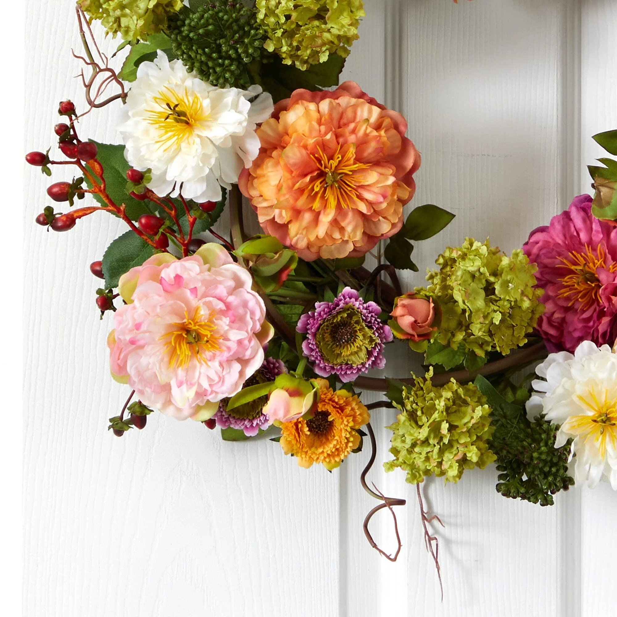 24" Mixed Peony Wreath - Image 2