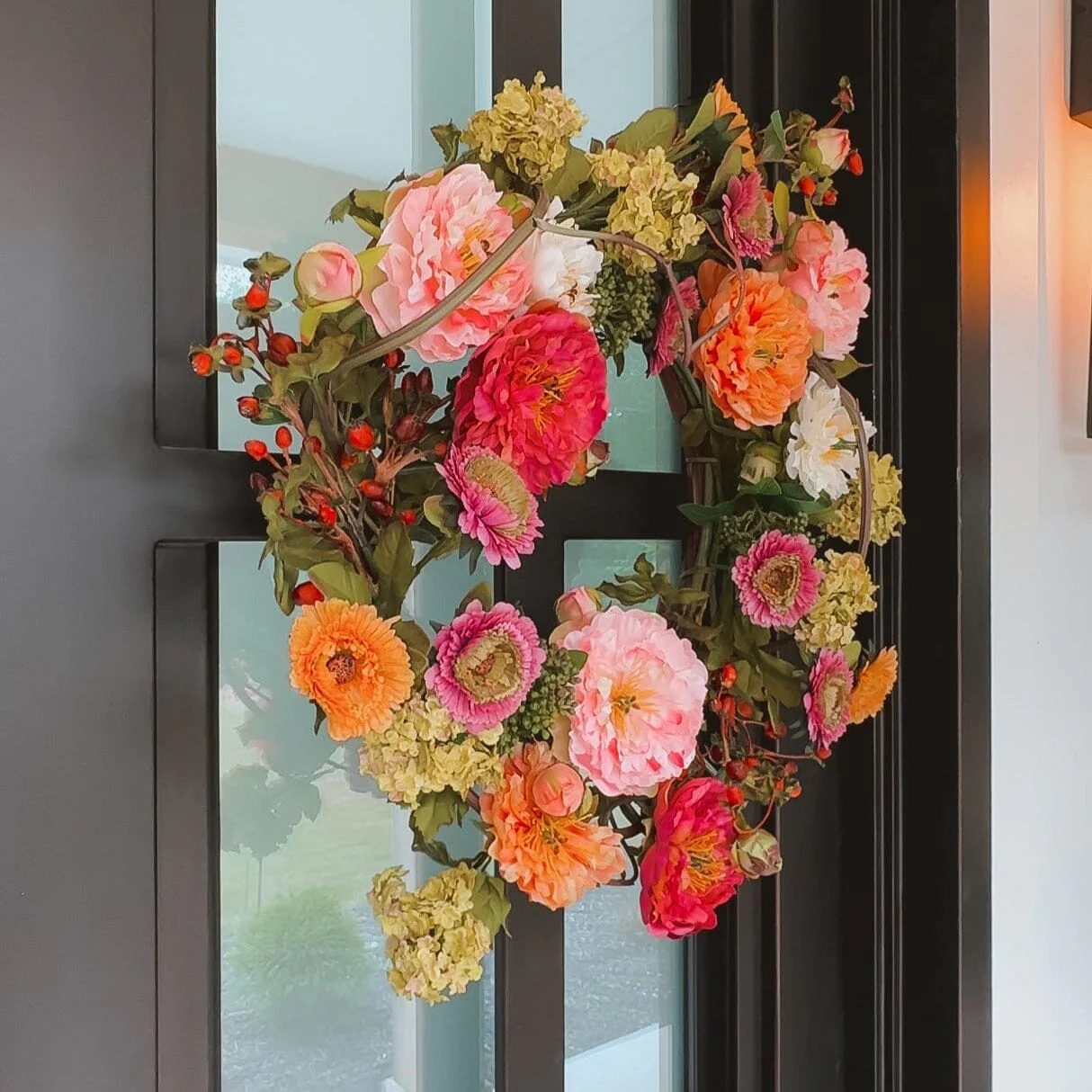 24" Mixed Peony Wreath - Image 3