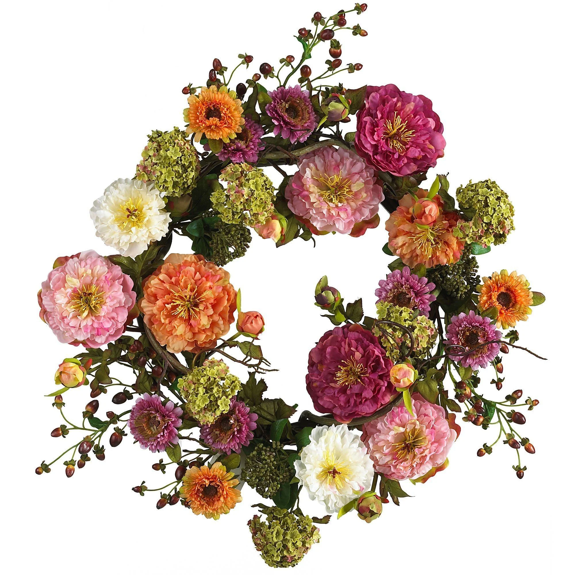 24" Mixed Peony Wreath - Image 5