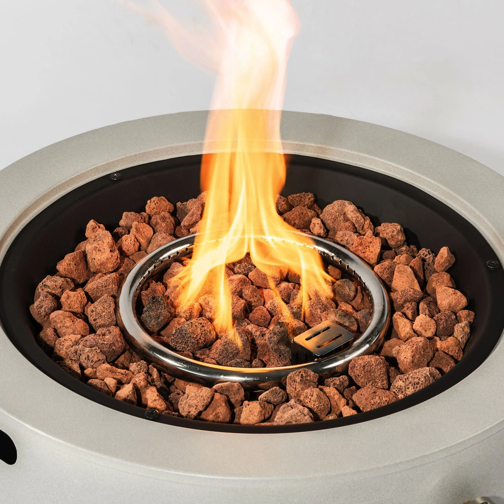 24' Propane Gas Fire Pit Bowl 50000 BTU - Steel Grey Outdoor Fire Pit - Image 8
