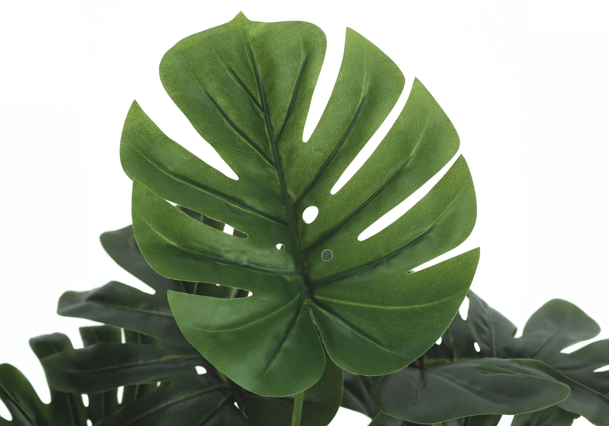 24" Tall, Artificial Plant, Monstera, Indoor, Faux, Fake, Table, Greenery, Potted, Real Touch, Decorative - Green / Black - Image 3