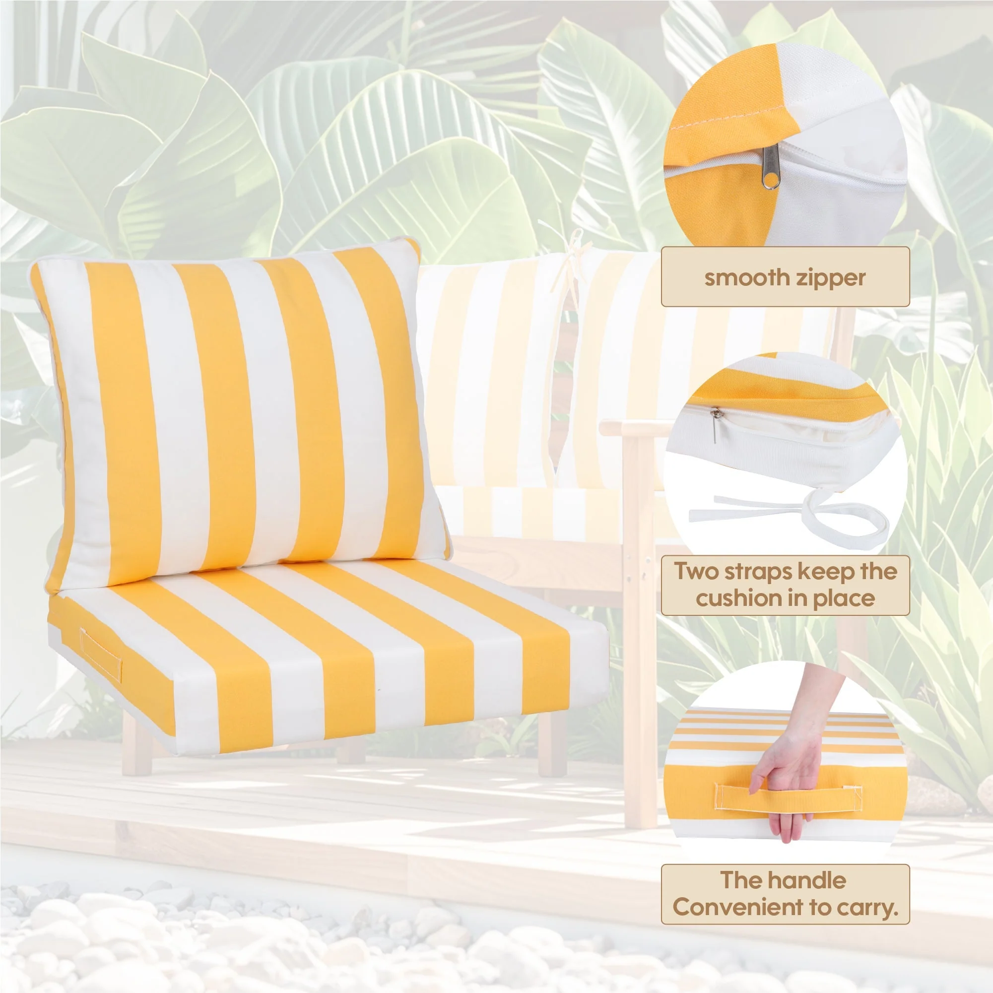 24x24 Inch Outdoor Deep Seat Cushion Set - Image 3
