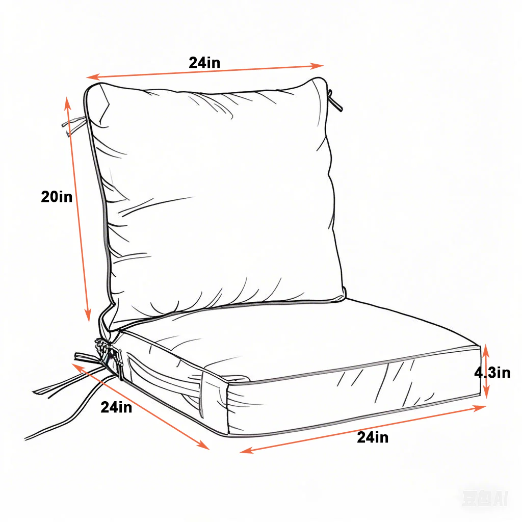 24x24 Inch Outdoor Deep Seat Cushion Set - Image 10