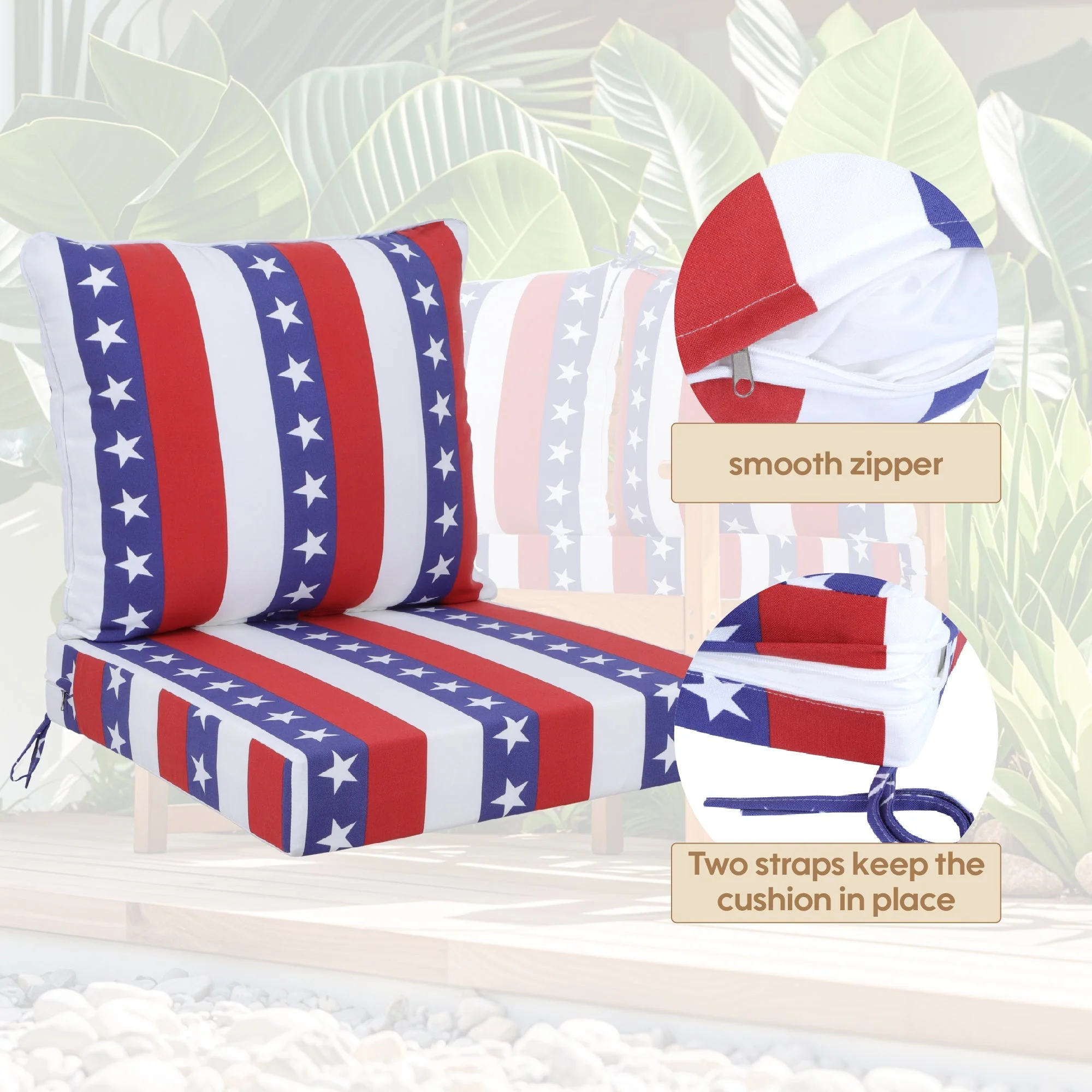 24x24 Inch Outdoor Deep Seat Cushion Set - Image 4