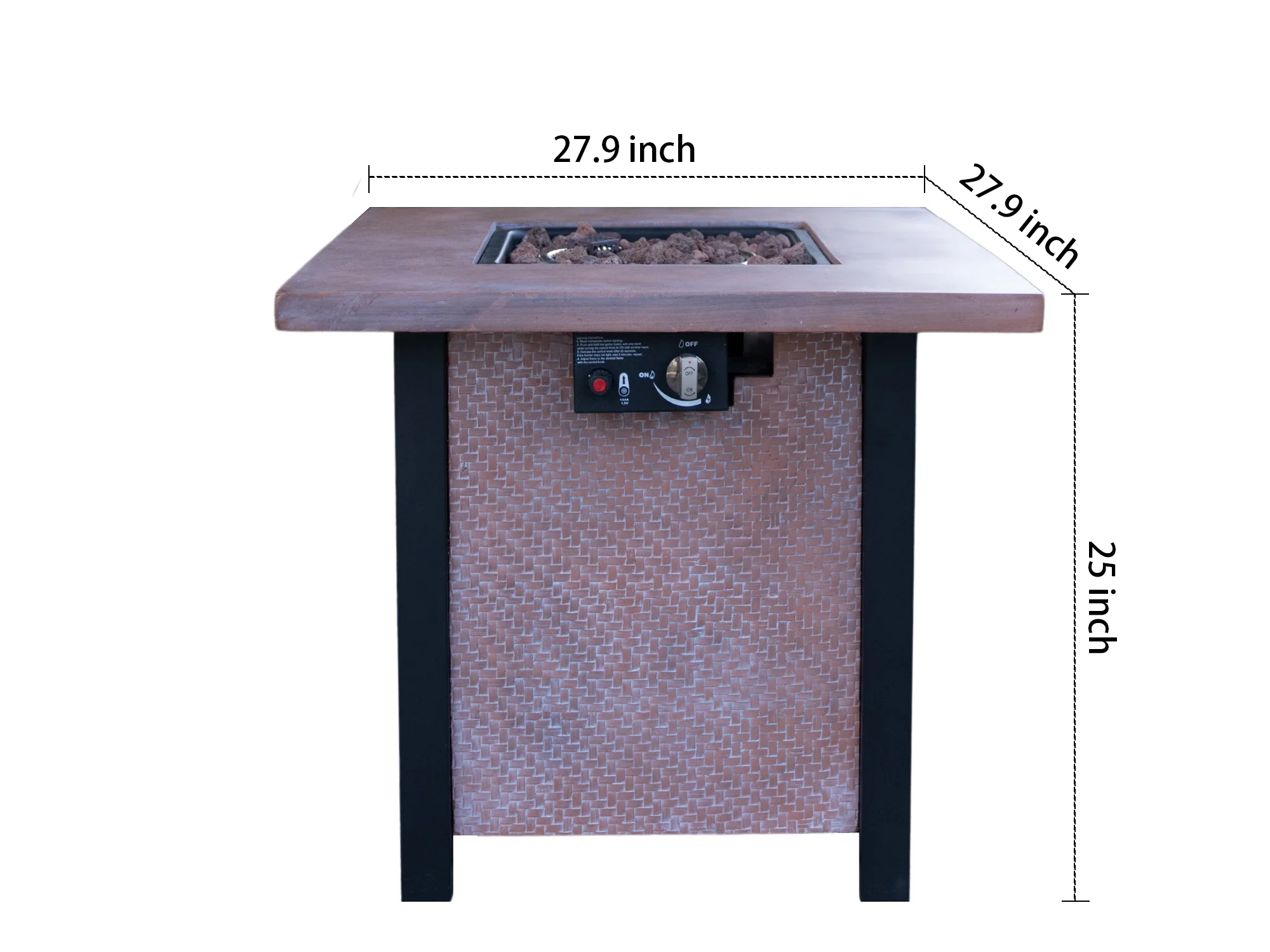 25" H Outdoor Patio Propane Gas Fire Pit Table - 50,000 BTU - Image 11