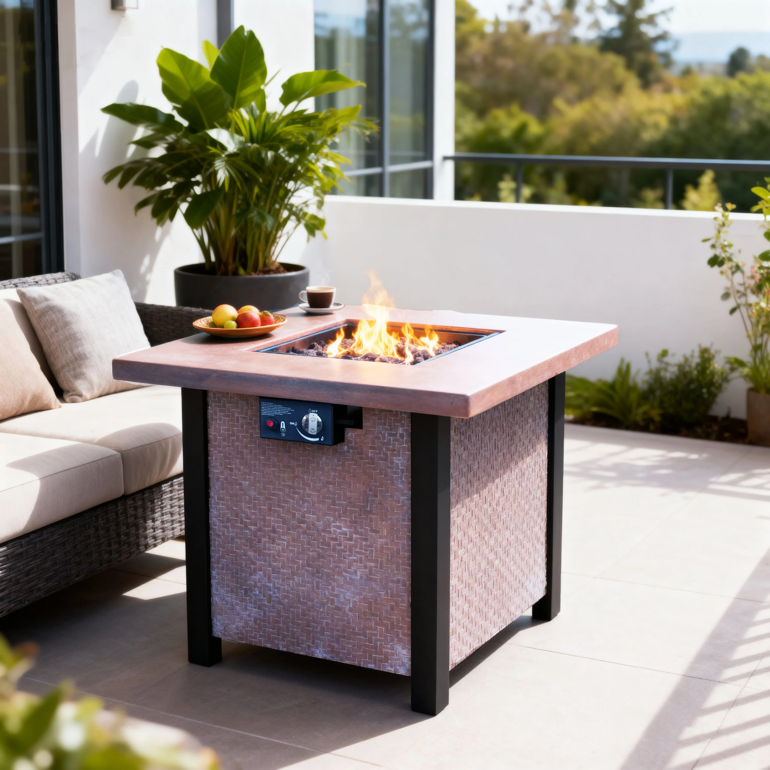 25" H Outdoor Patio Propane Gas Fire Pit Table - 50,000 BTU - Image 2