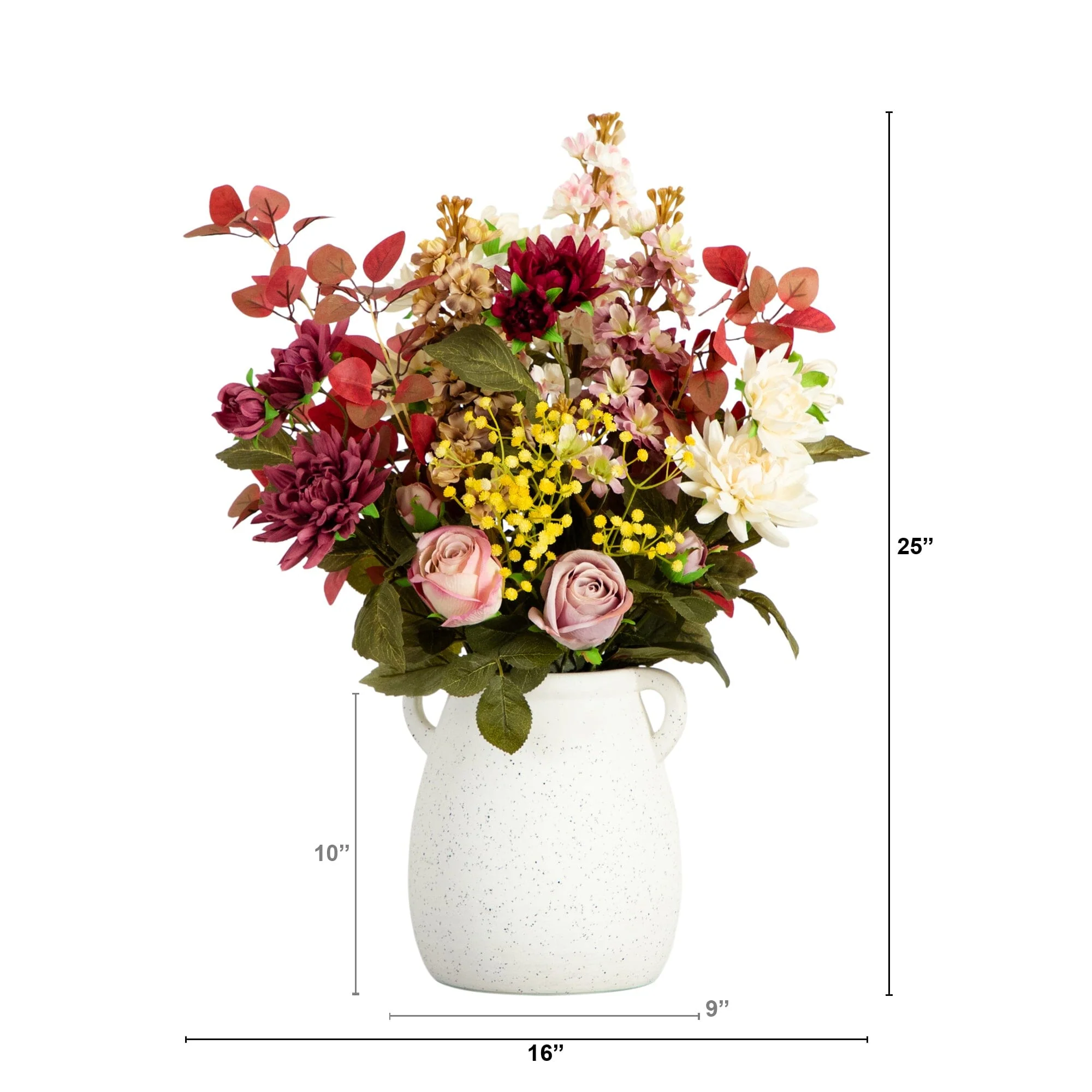 25” Mixed Flower Arrangement in Ceramic Vase - Image 7
