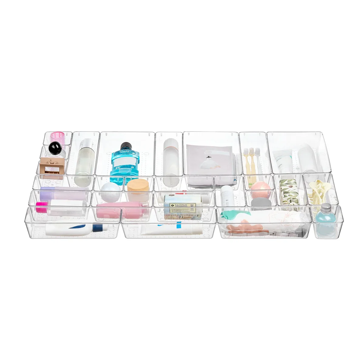25 PCS Clear Plastic Drawer Organizers Set - Image 10