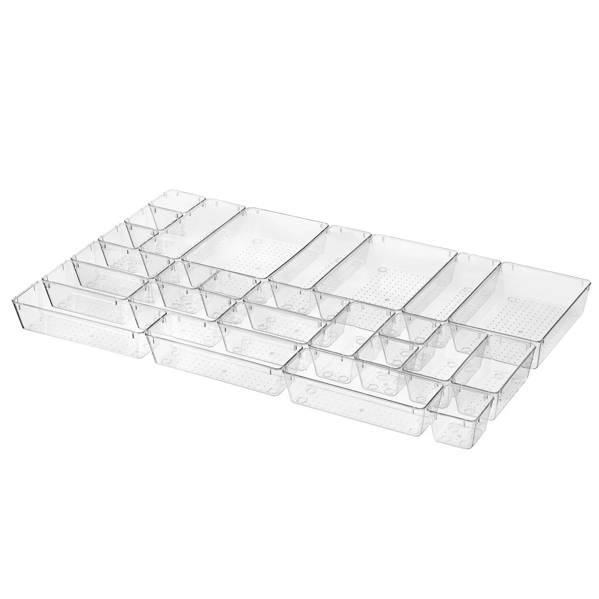 25 PCS Clear Plastic Drawer Organizers Set - Image 13