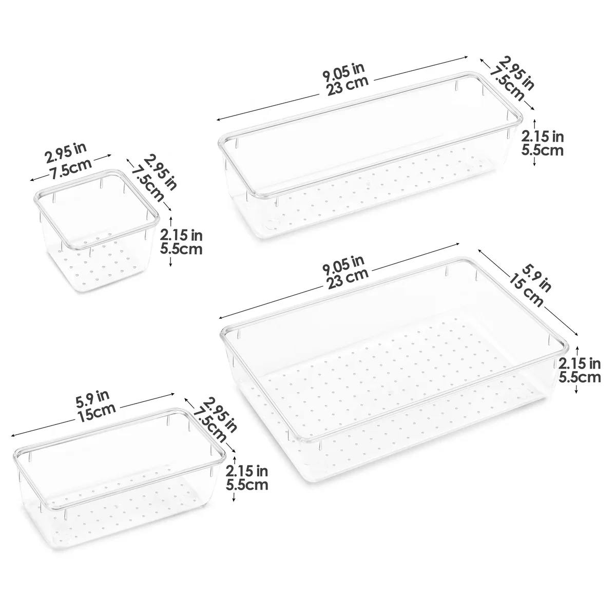 25 PCS Clear Plastic Drawer Organizers Set - Image 15