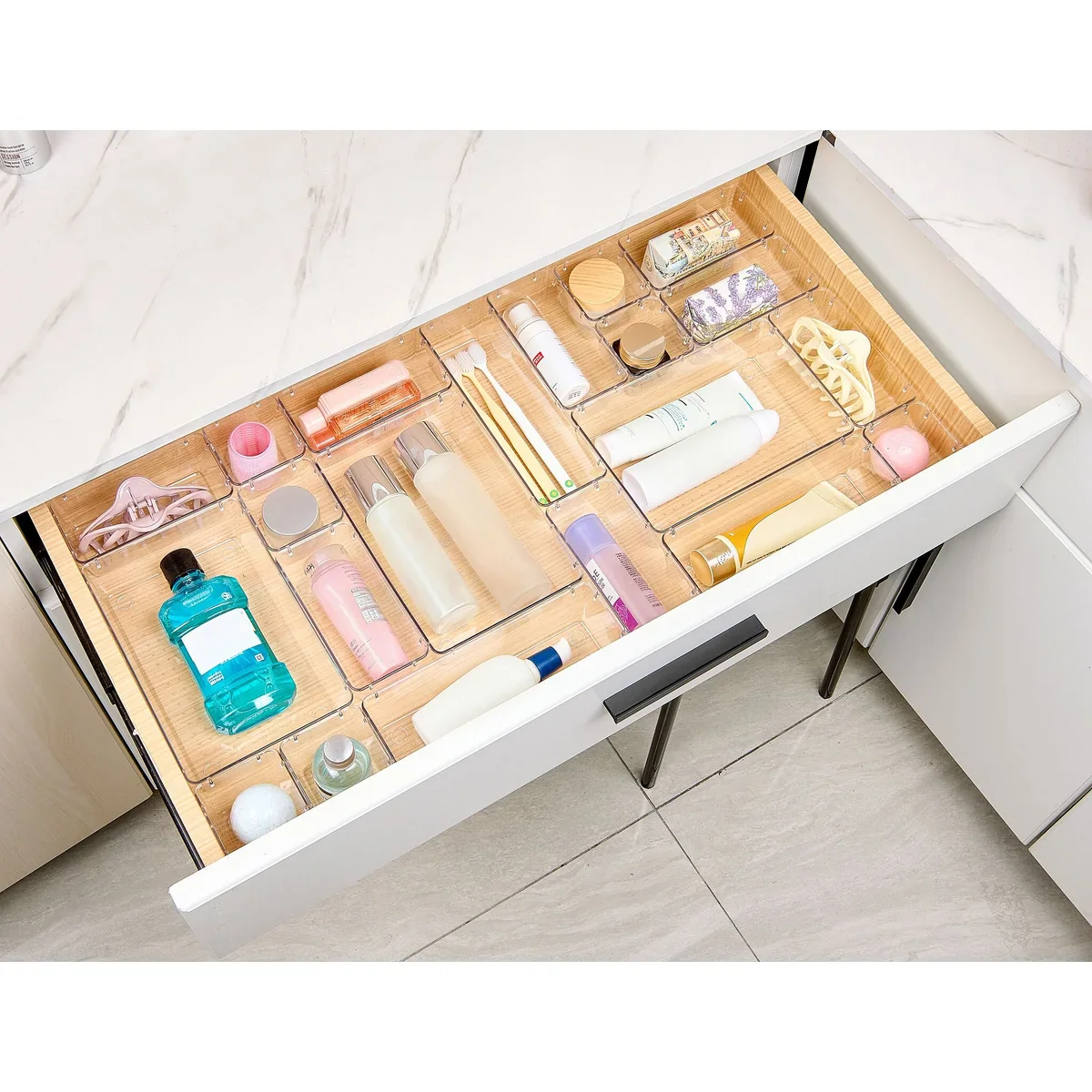 25 PCS Clear Plastic Drawer Organizers Set - Image 3
