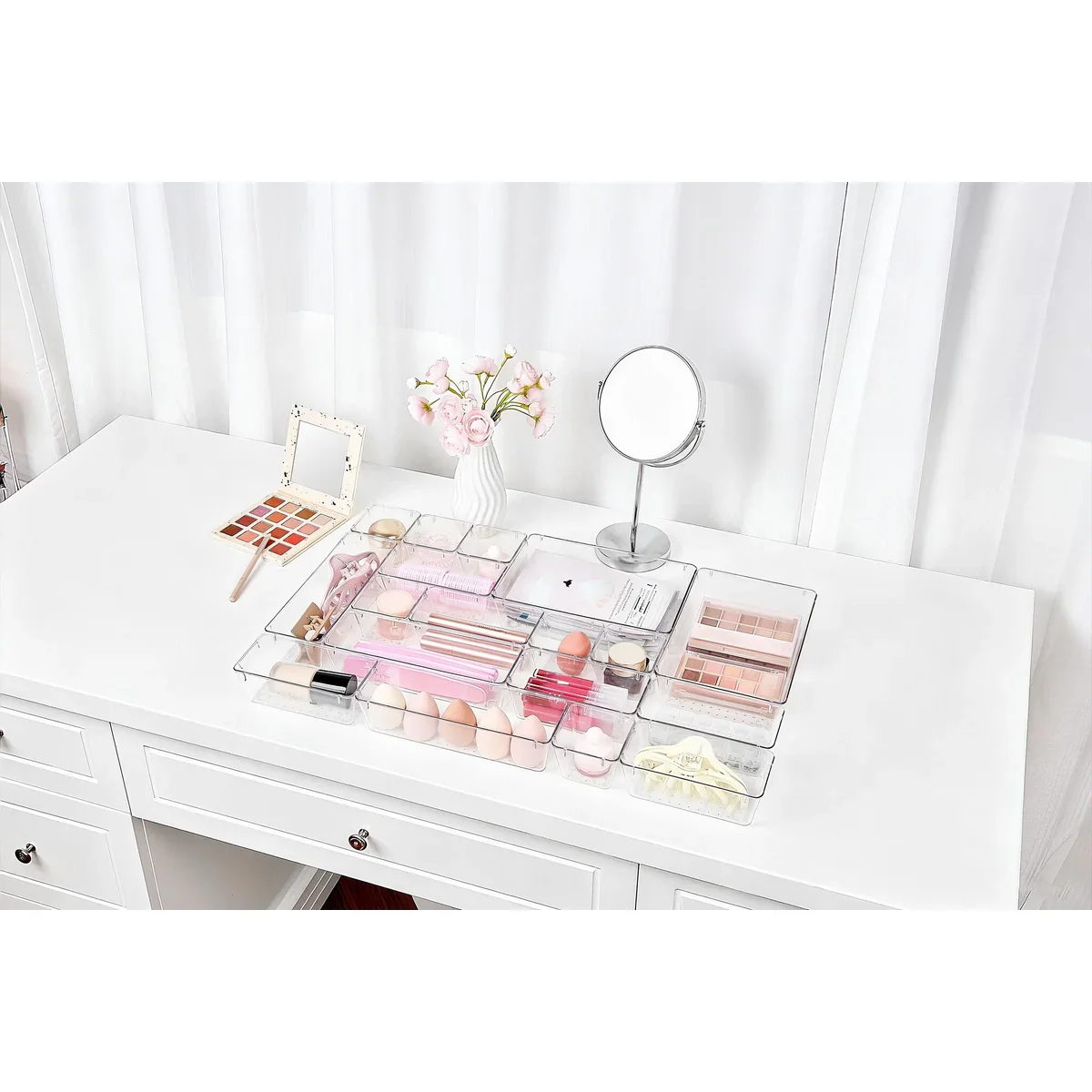 25 PCS Clear Plastic Drawer Organizers Set - Image 5