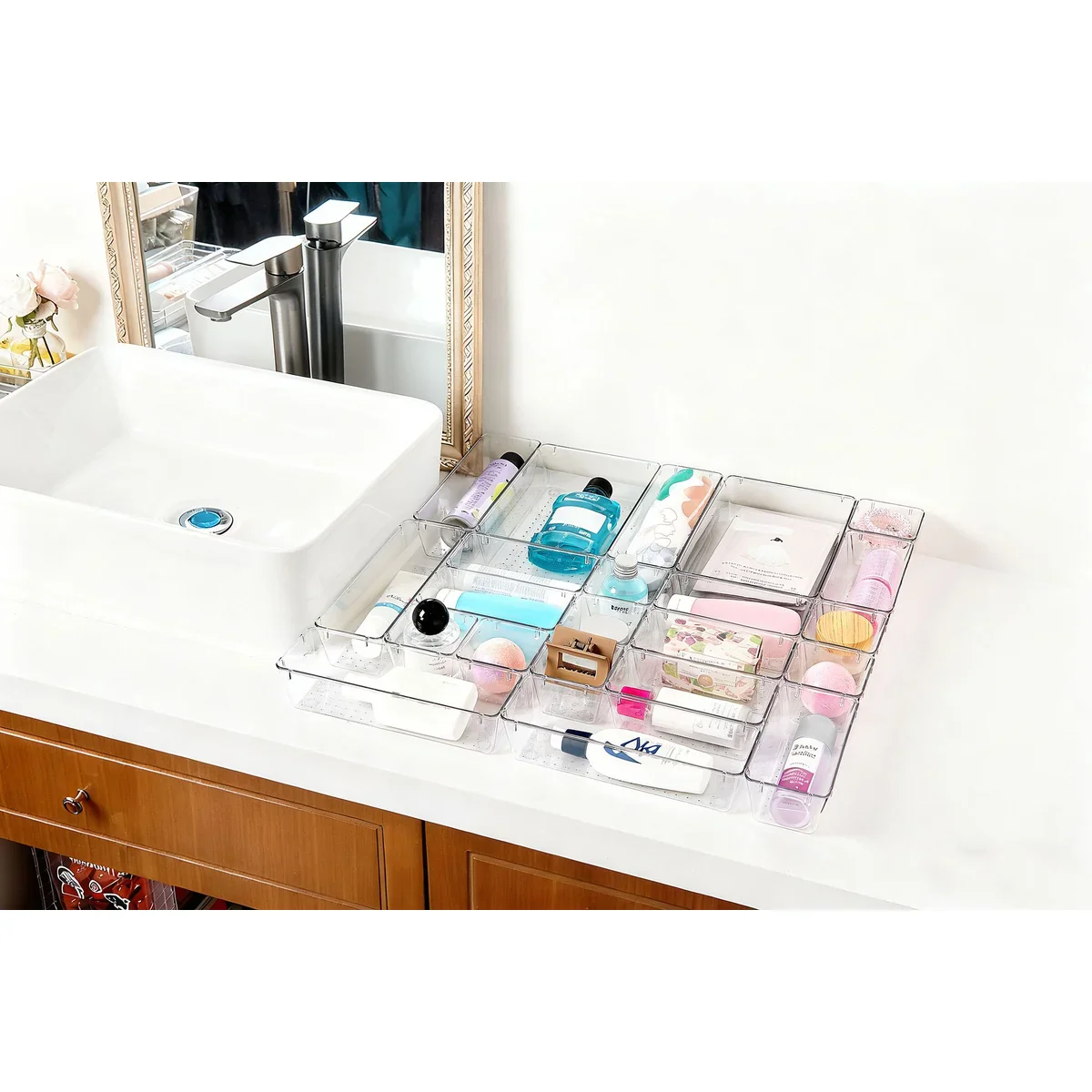 25 PCS Clear Plastic Drawer Organizers Set - Image 6
