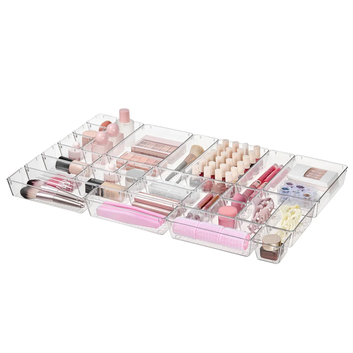 25 PCS Clear Plastic Drawer Organizers Set - Image 7