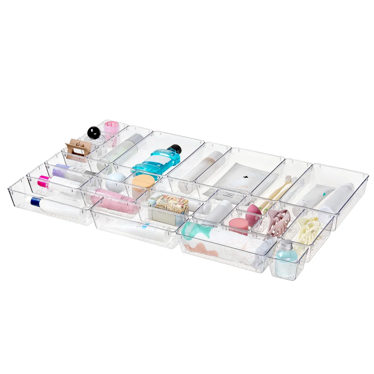 25 PCS Clear Plastic Drawer Organizers Set - Image 8