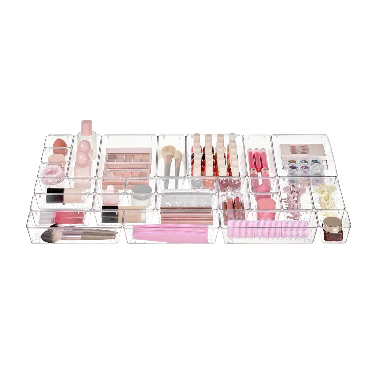 25 PCS Clear Plastic Drawer Organizers Set - Image 9