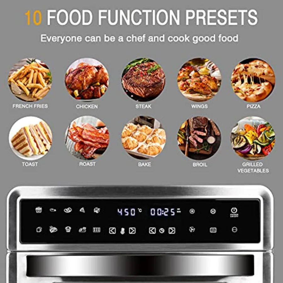 26.4QT Toaster Oven Air Fryer 10-in-1 Digital Convection Countertop Oven - Image 4